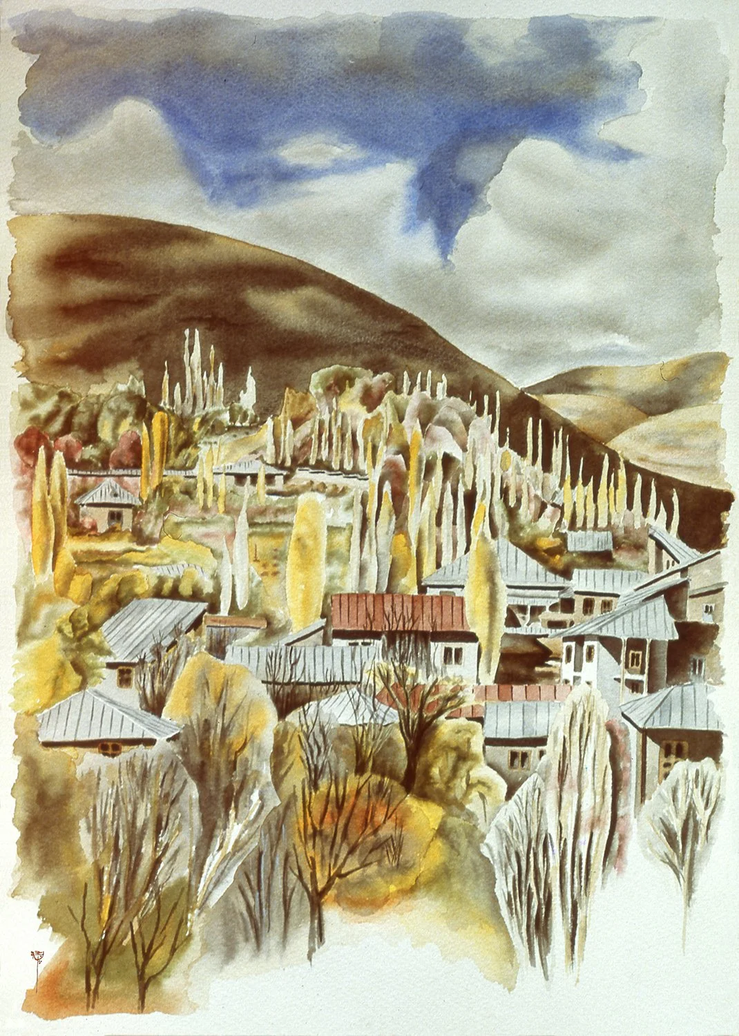 Damavand in Fall 2 (Watercolor)    18x24   1978