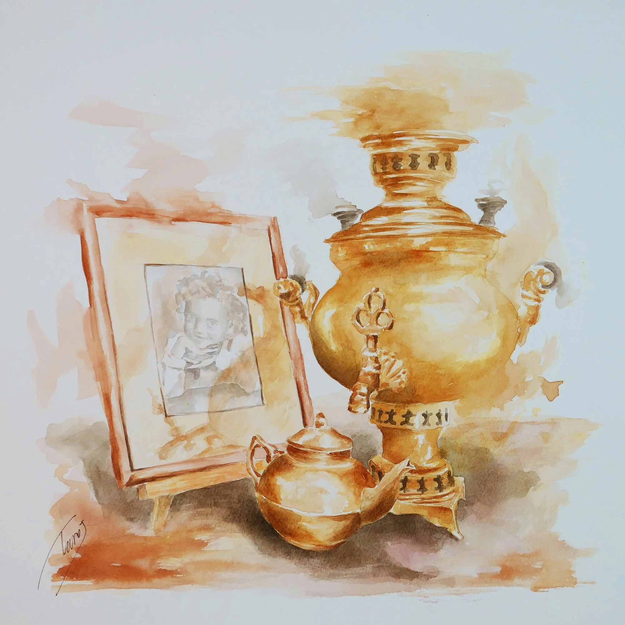 Samovar (Watercolor)   16x16    2023