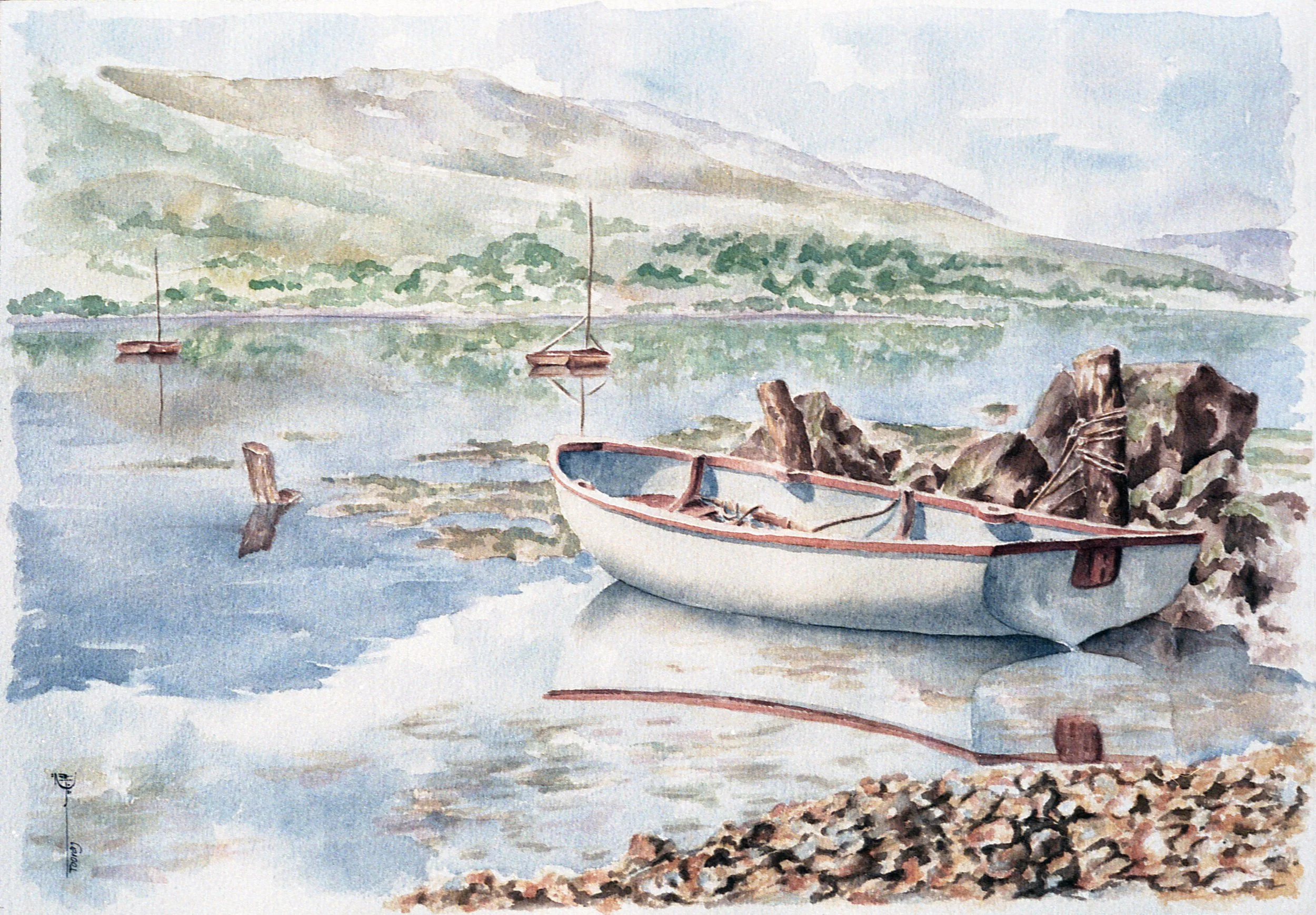 So Calm (Watercolor)  12x18  1986