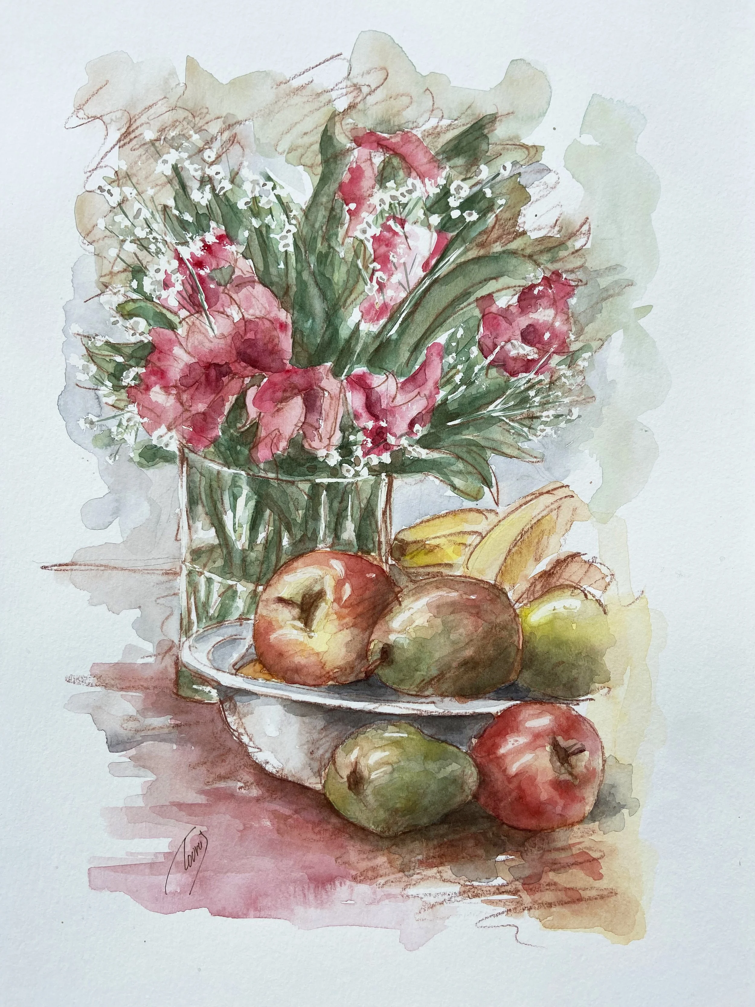 Flower & Fruits (Watercolor)   11x17   2024