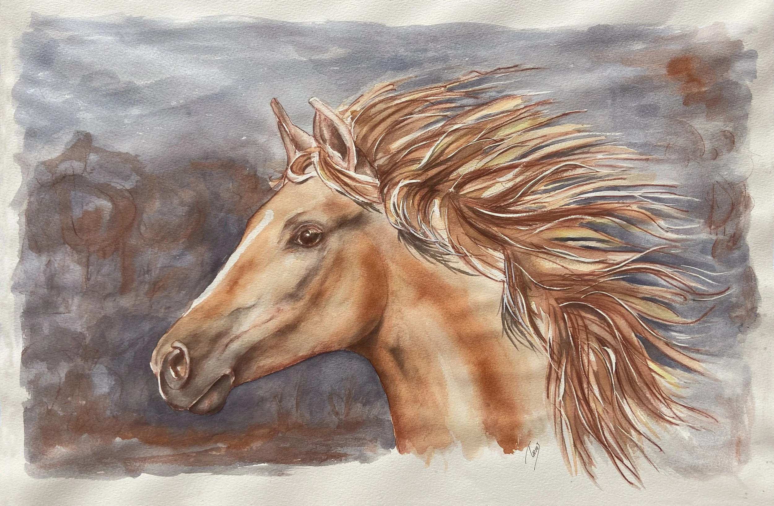 Her Name is Tusan (Watercolor)   22x30   2023