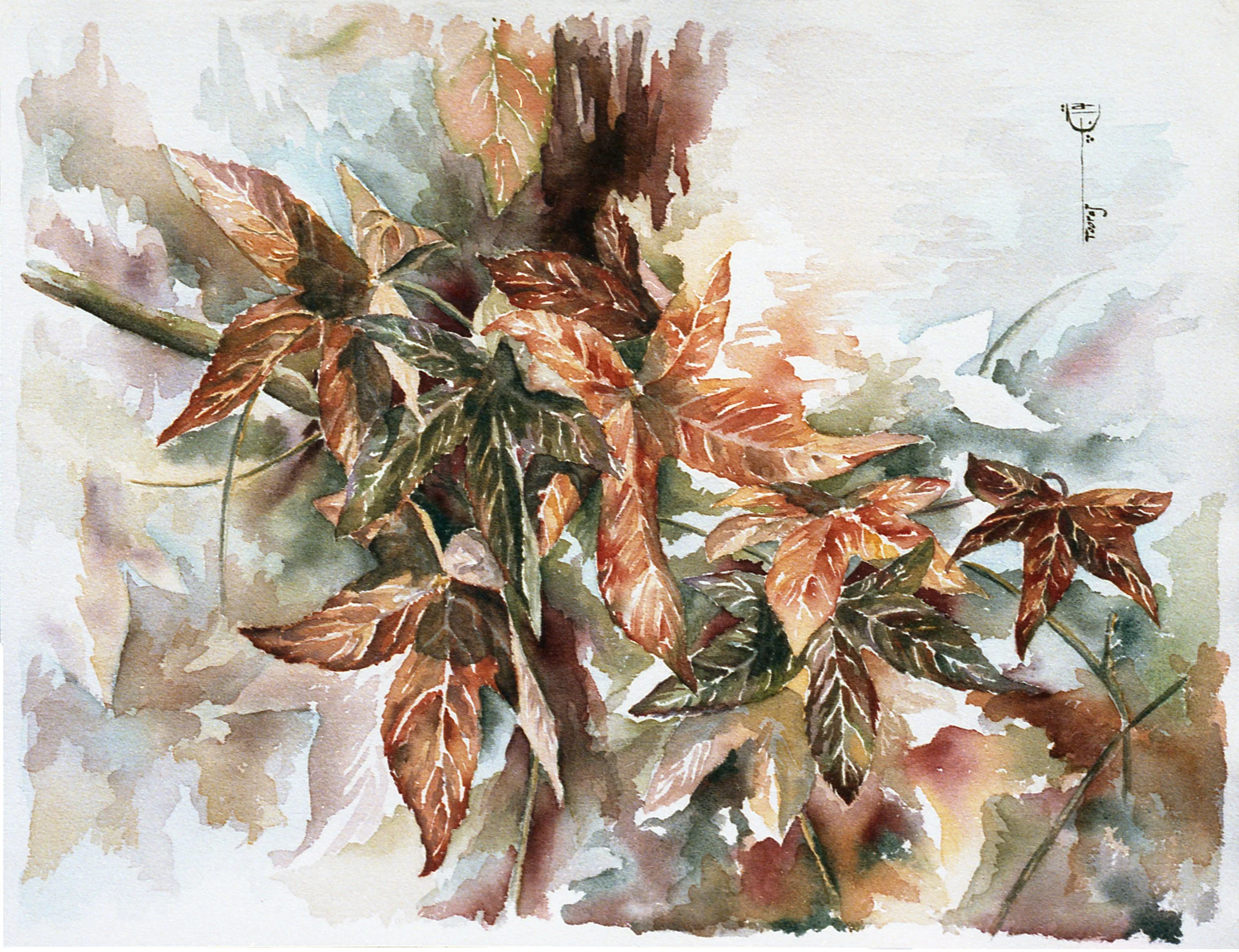 The Falling Leaves (Watercolor)     16x20      1986
