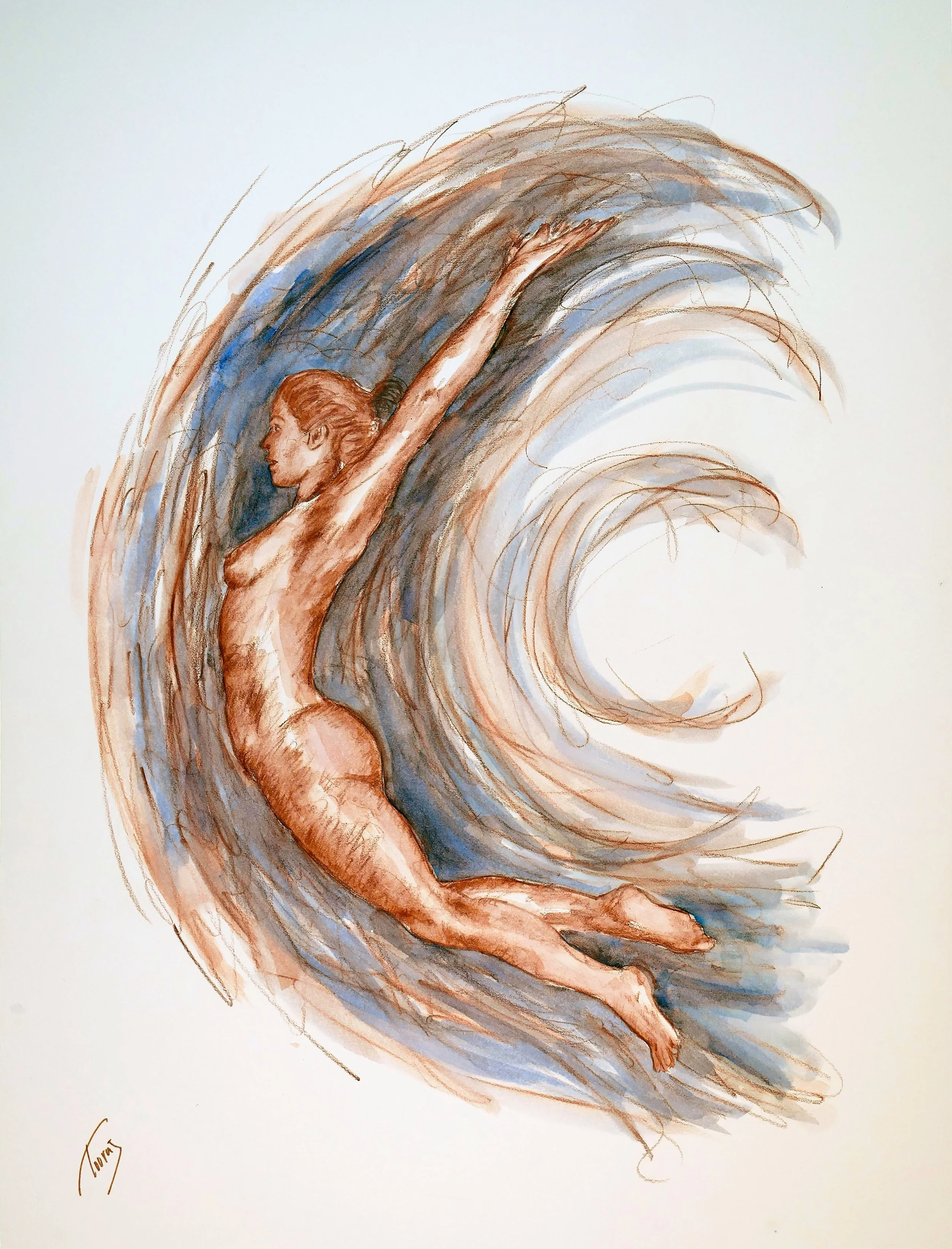 Flying (Watercolor)   18x24     2022