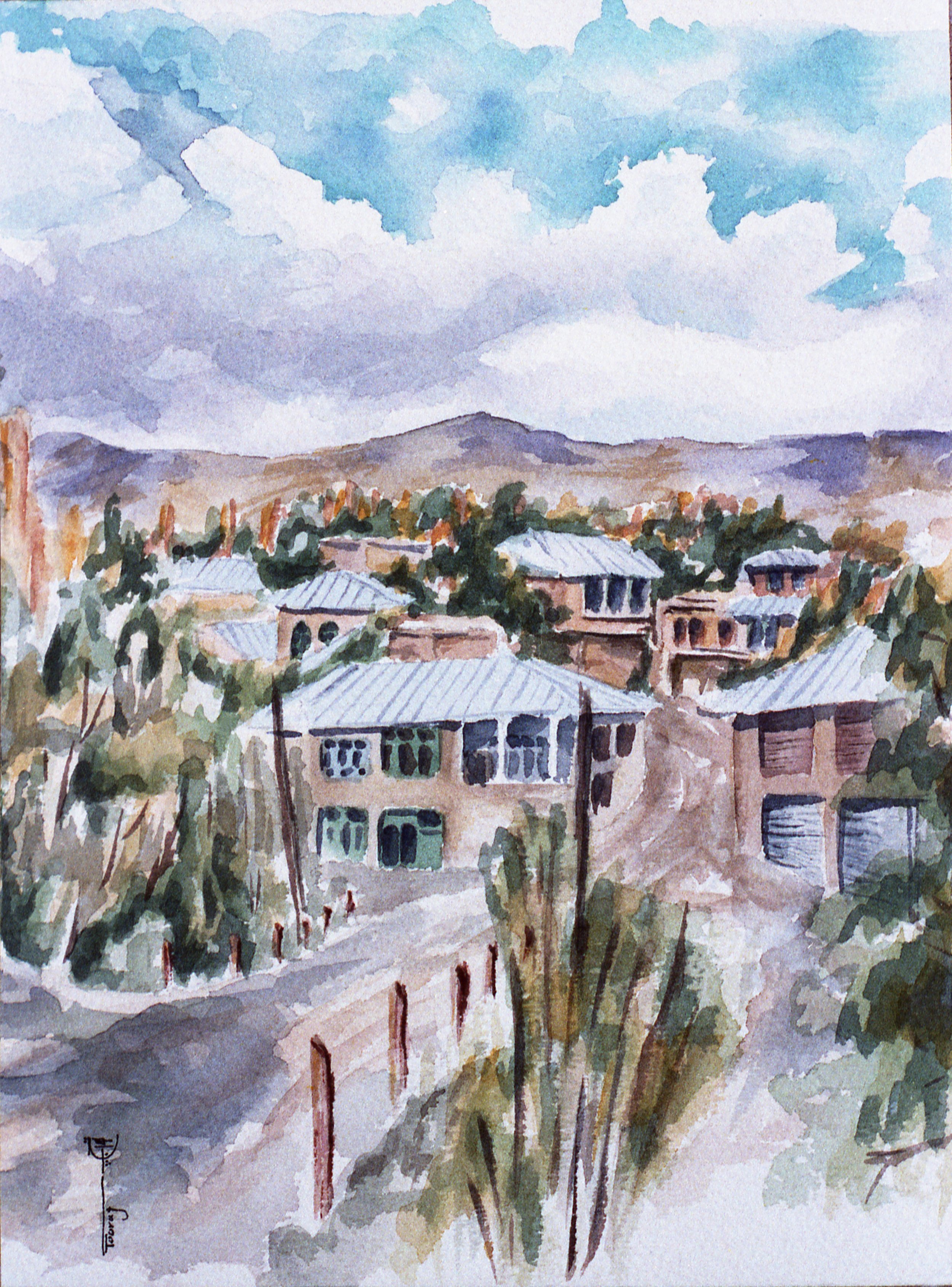 Village of Damavand (Watercolor)   14x20   1978
