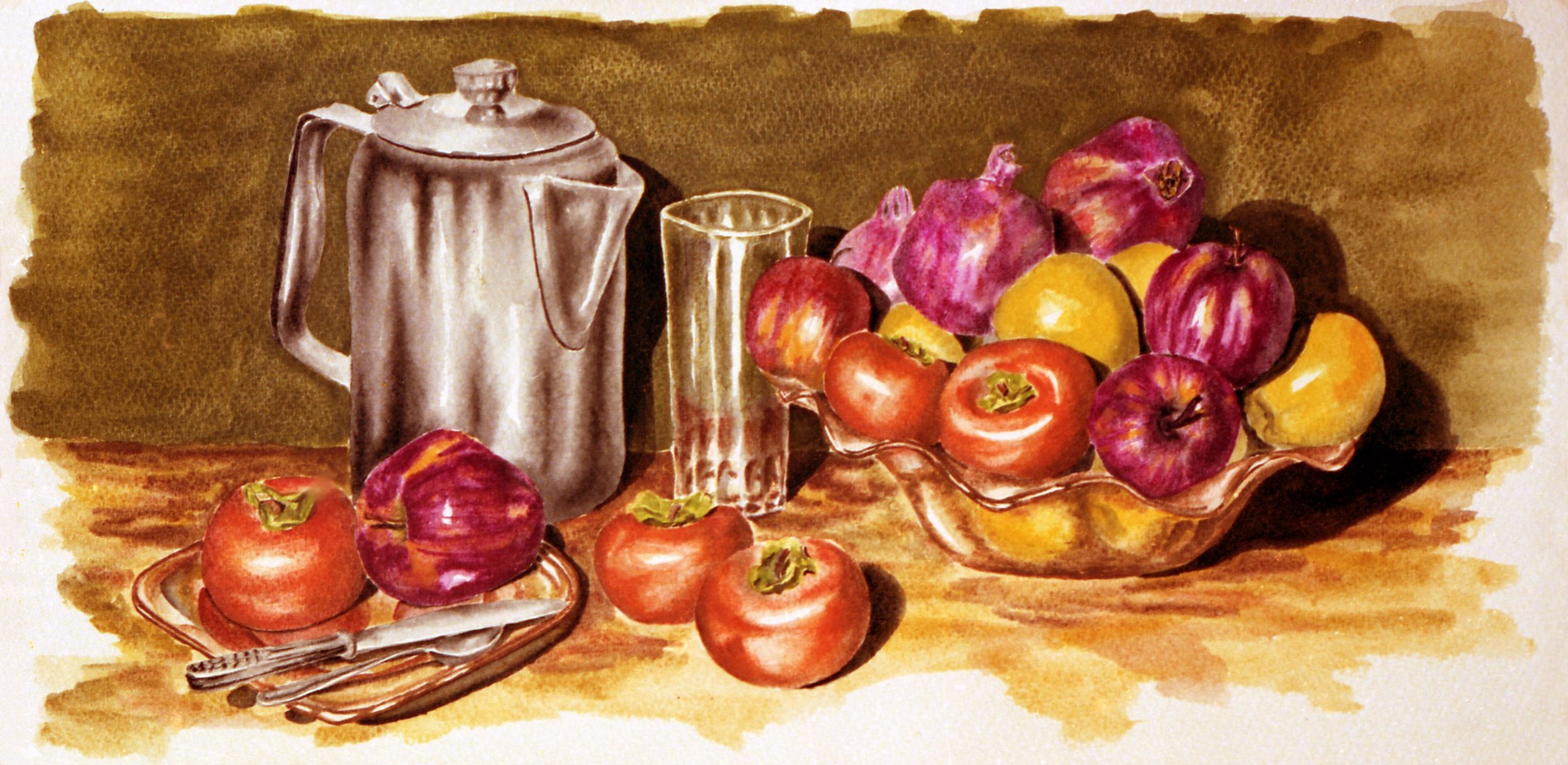 Fruit Bowl (Watercolor)  12x20  1976