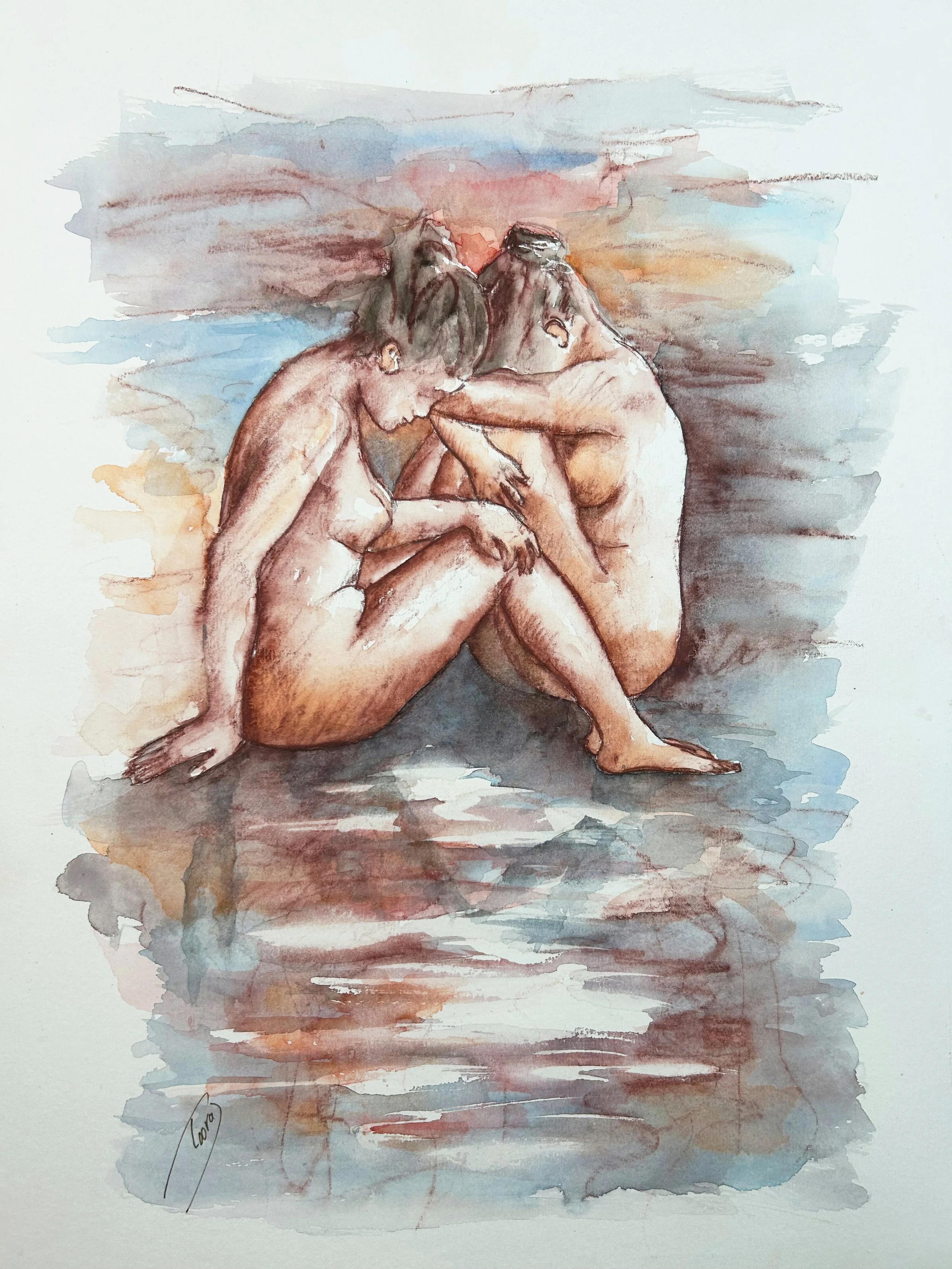 Dawn in Sunset (Watercolor)   11x16  2025