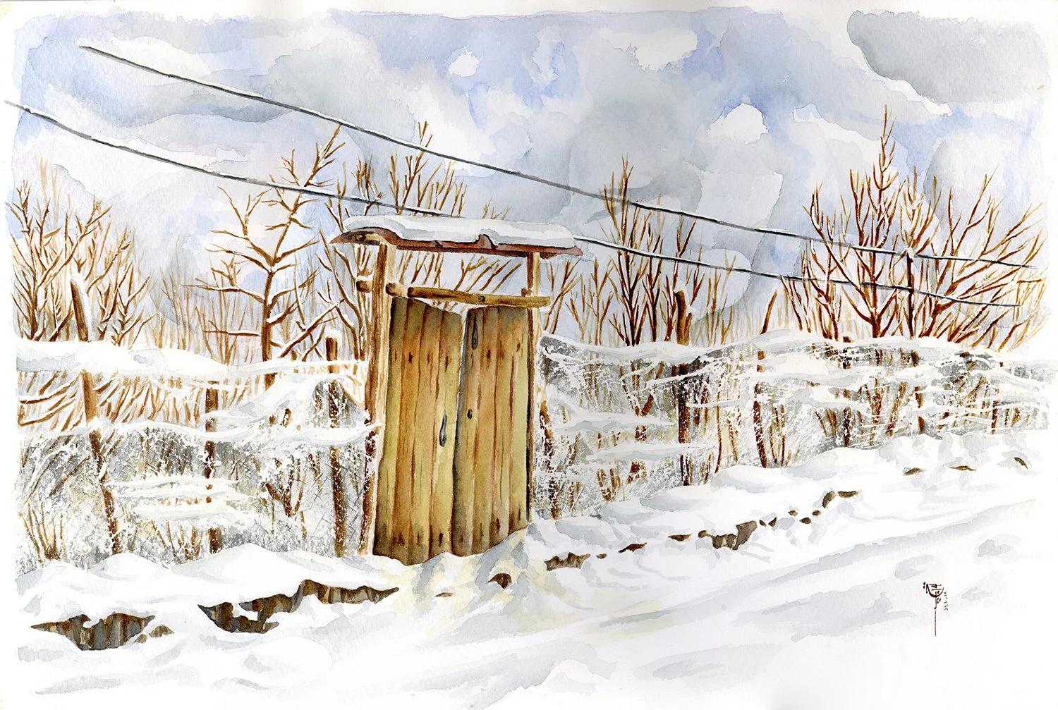 Snow in Damavand  (Watercolor)   18x24  1979