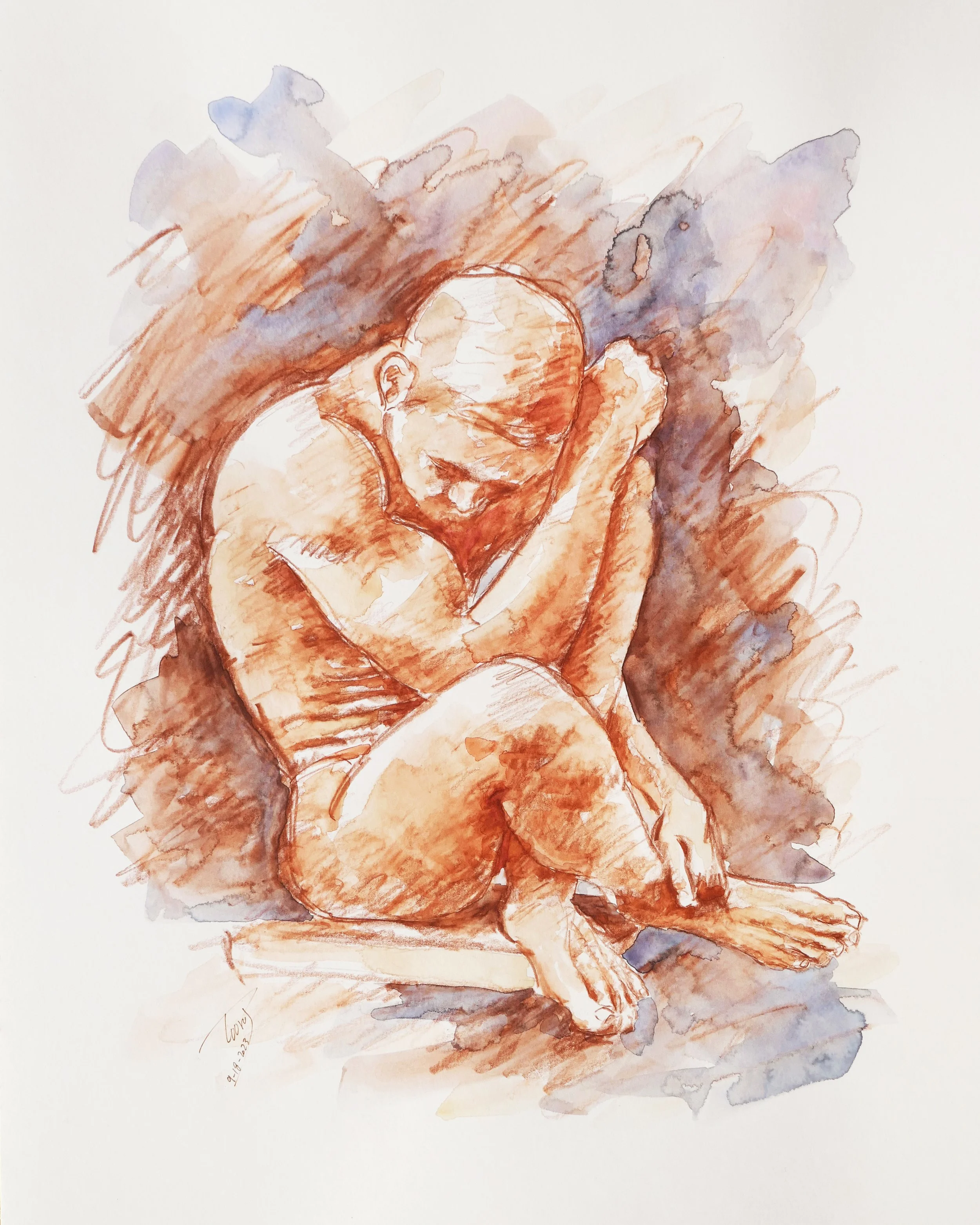 A Man (Watercolor)   16 X 20     2023