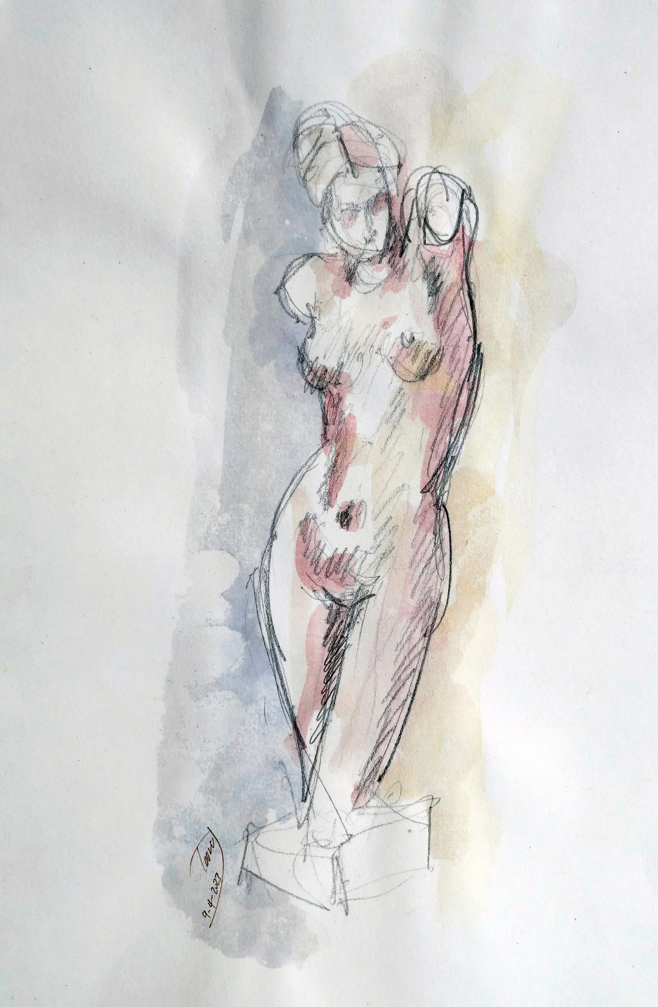 Statue Sketch (Watercolor)  8.5x11    2023