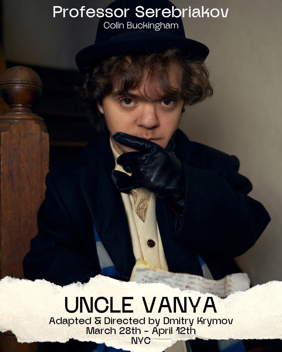 I figured it out! We can move to Finland! 

Colin Buckingham @cocobucks as Professor Serebriakov

UNCLE VANYA
March 28 &ndash; April 12, NYC

Tickets are almost gone.
&rarr; Link in bio

📸 @kirsimakov