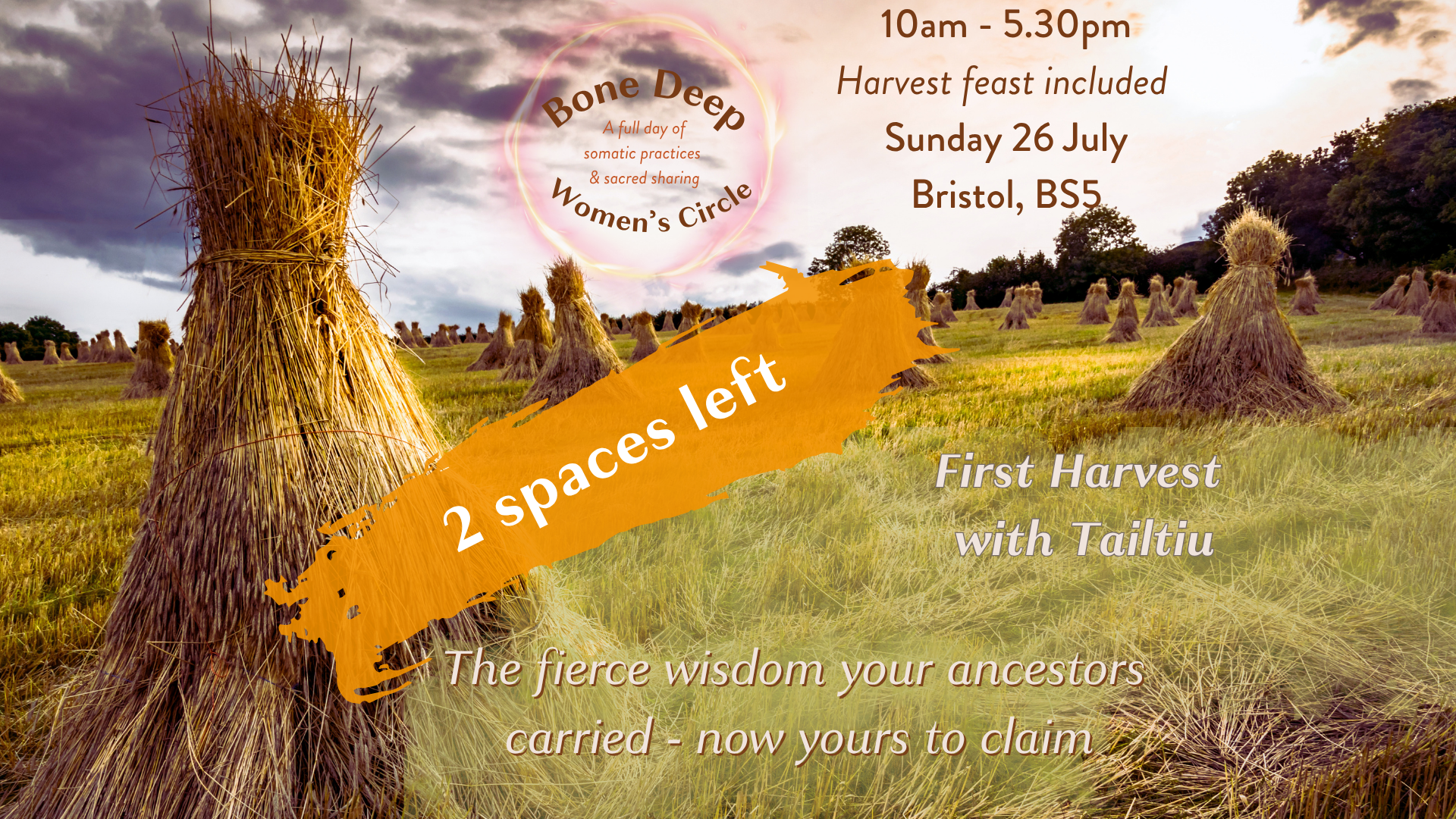 Bone Deep Women's Circle:  Lughnasadh Day with Tailtiu
