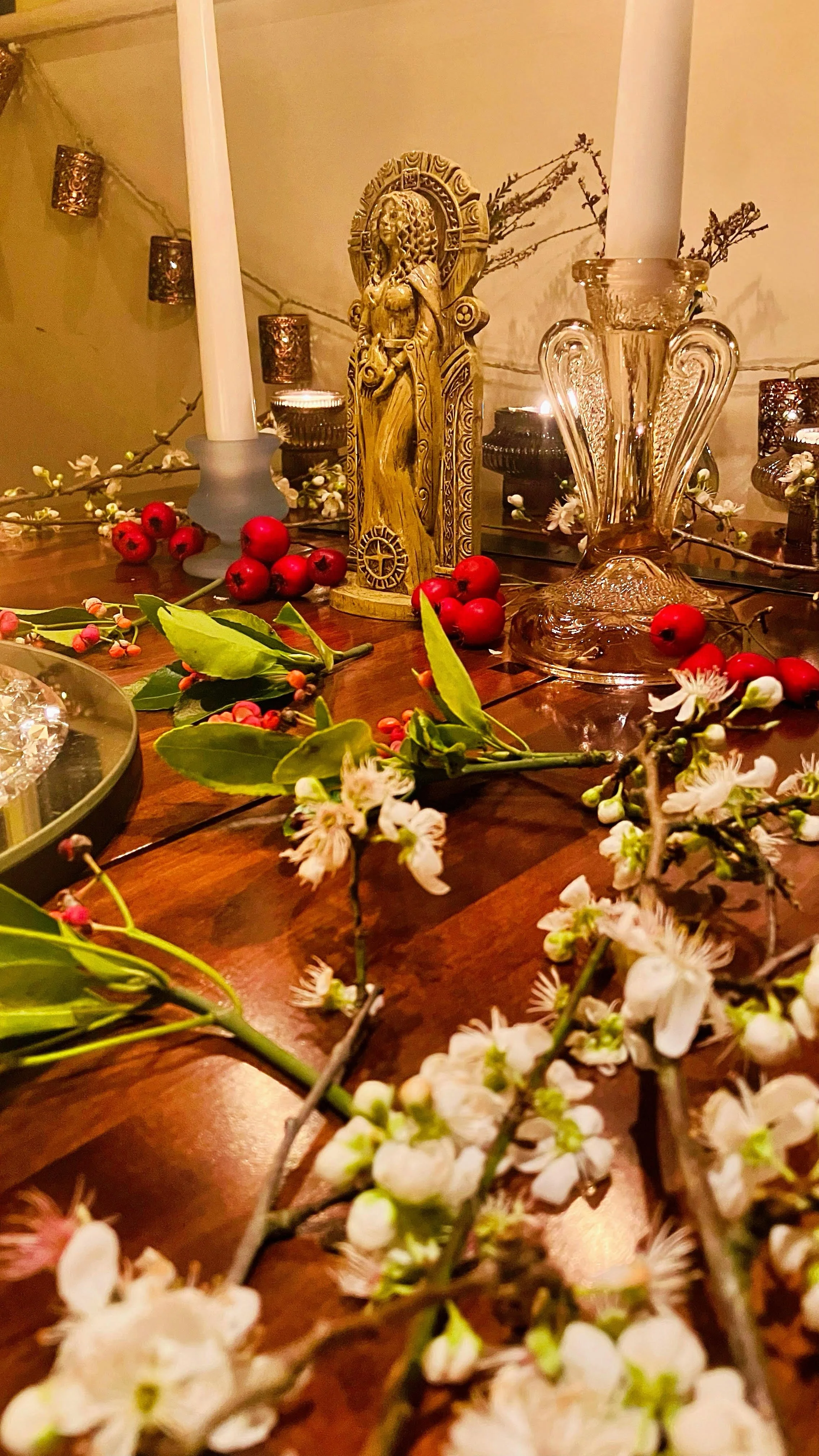 Altar of Goddess Brigid at a womens circle in Bristol