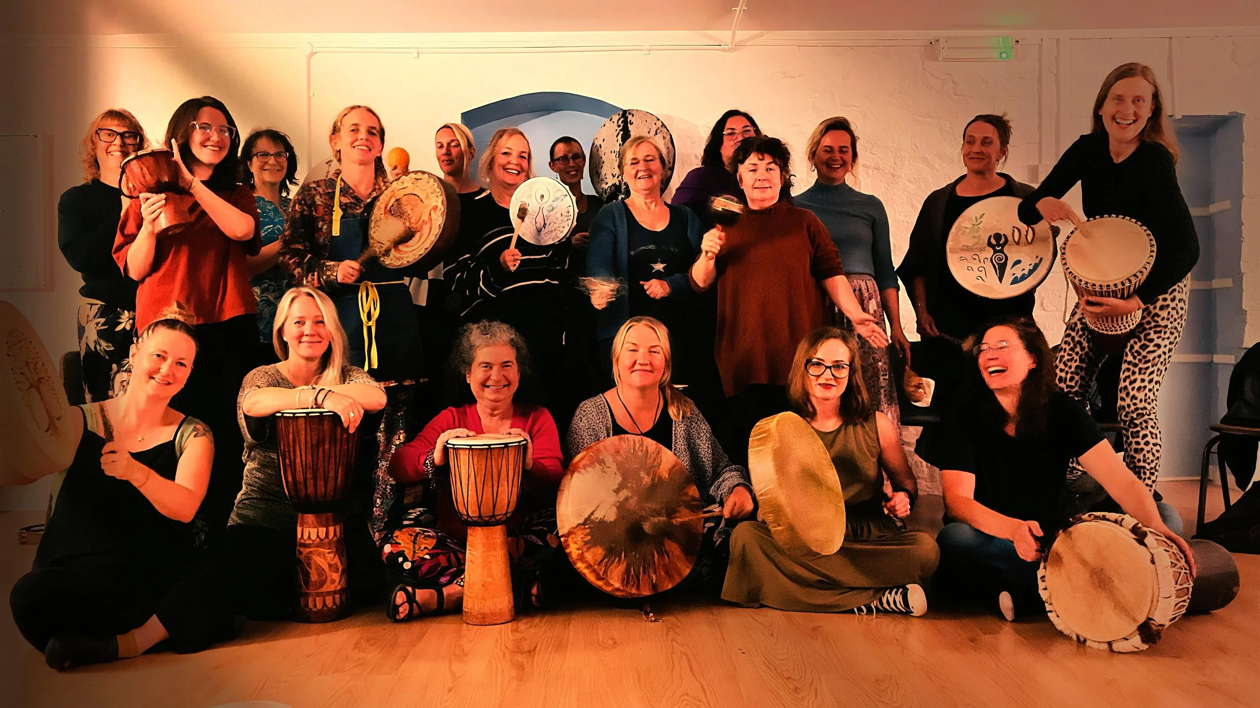 womens threshold drum ceremony at Bristol Goddess Temple