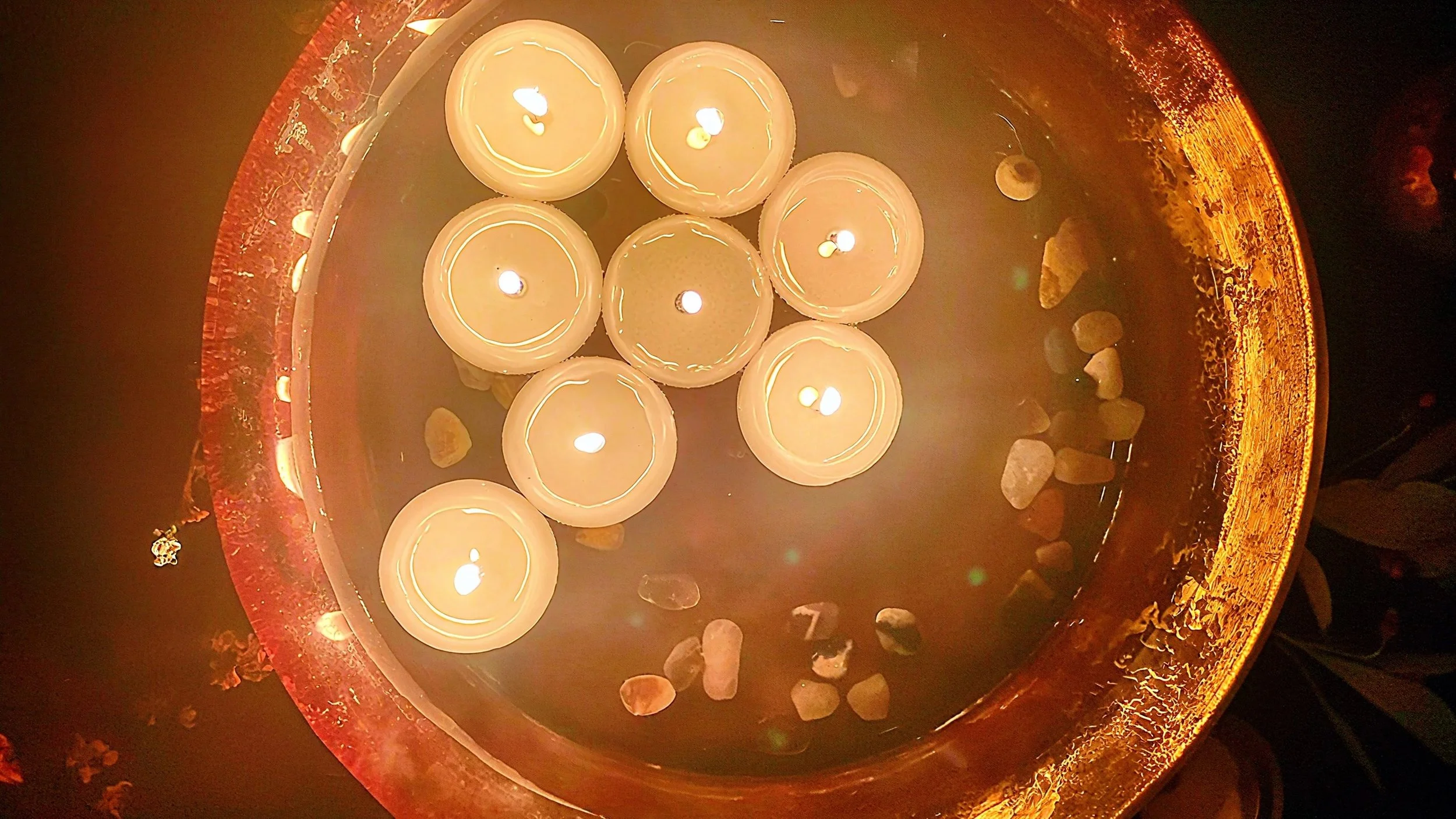 candles and ritual at a womens circle in bristol