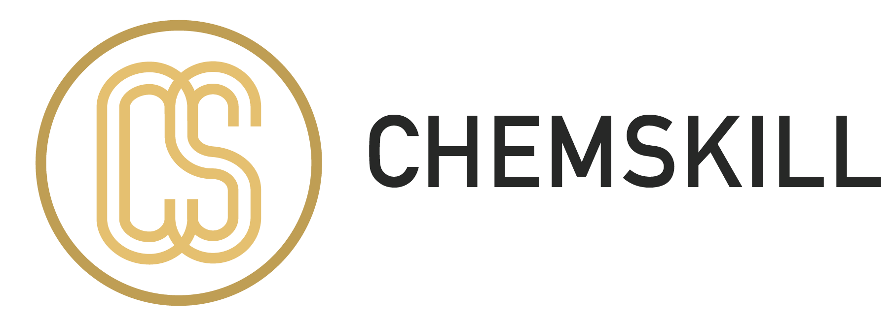 Gold and black logo with the letters 'CS' inside a circle, and the word 'CHEMSKILL' written next to it.