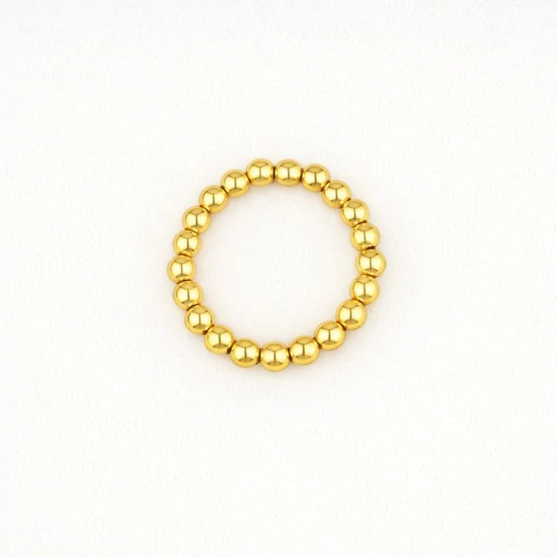 Gold beaded stacking ring
