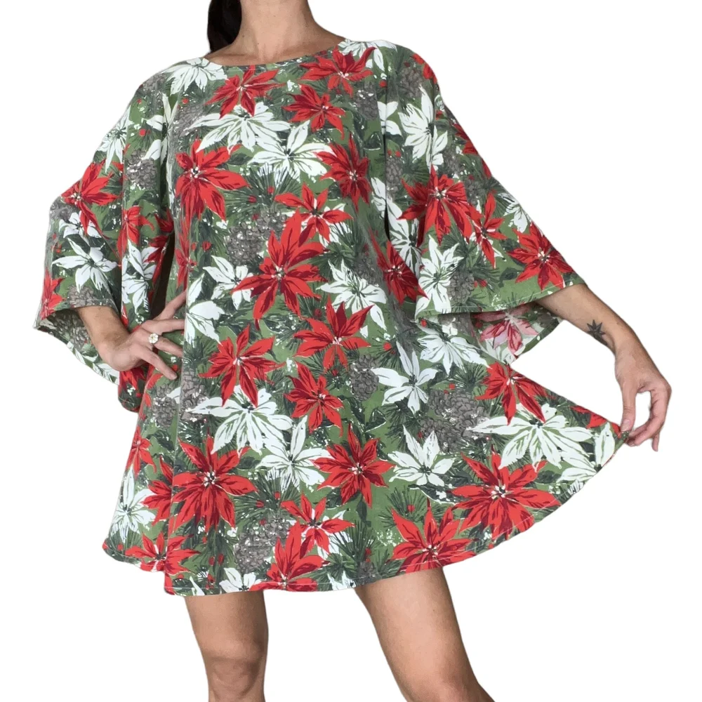 knee length dresses for ladies Champagne Cotton Chanderi Short Tent Dress