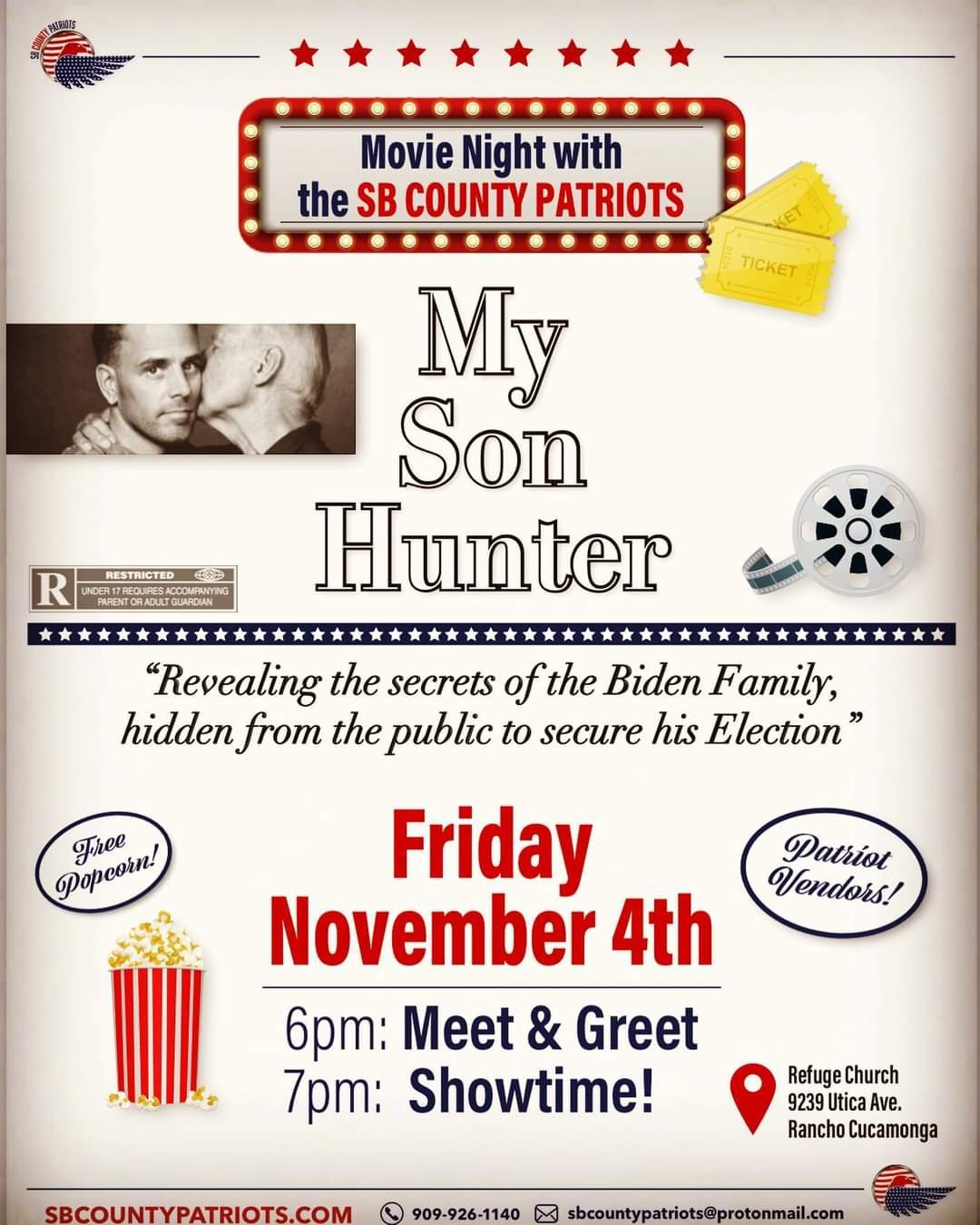 Movie Night with the SB County Patriots presents “My Son Hunter”