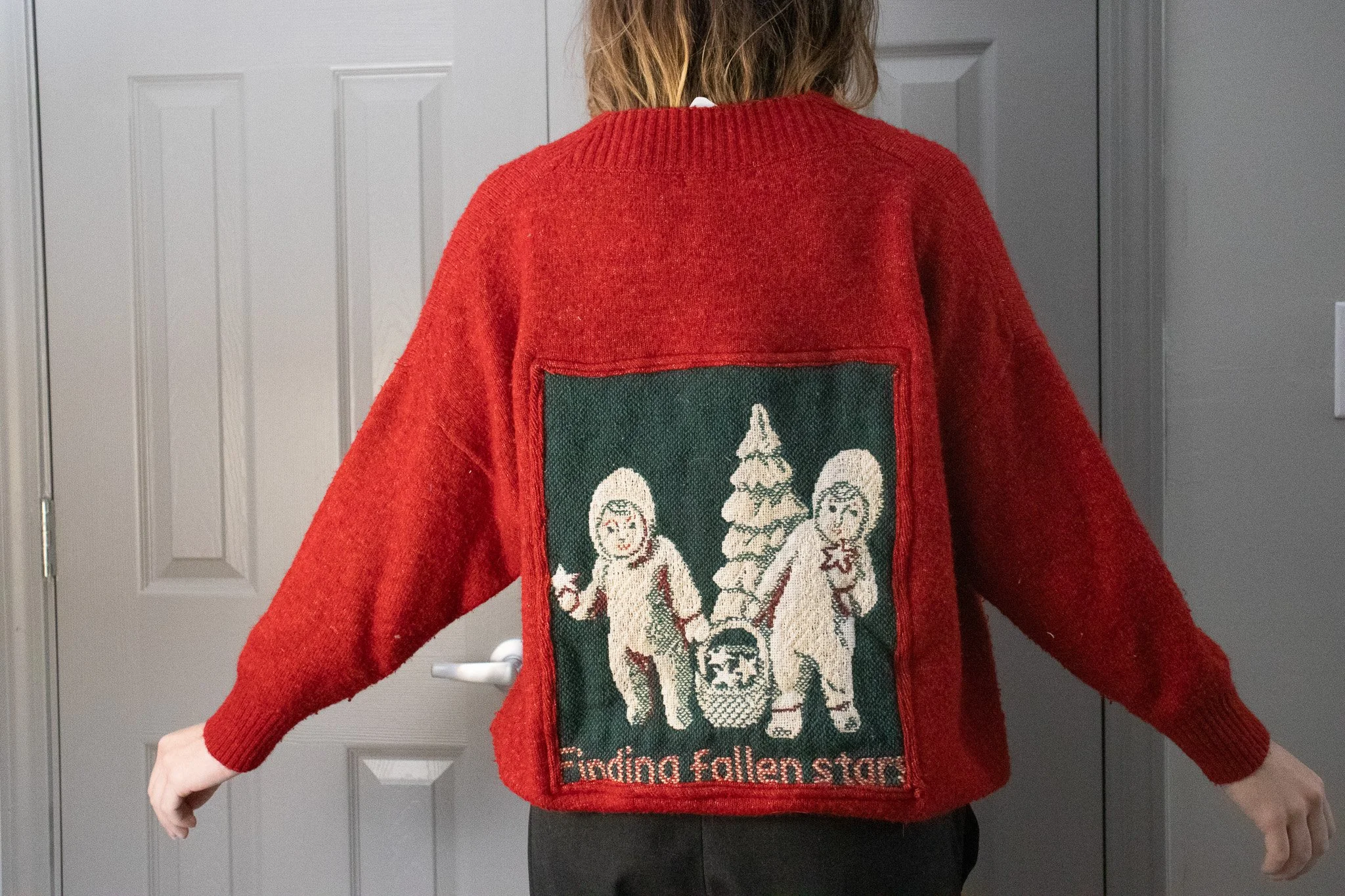 Finding Fallen Stars Red V-Neck Sweater