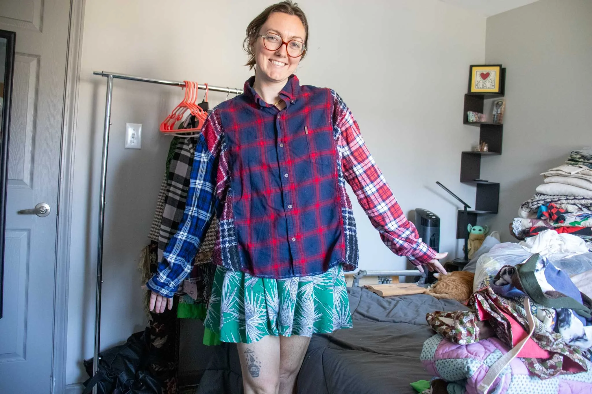 Plaid on Plaid on Plaid Button Down Mashup