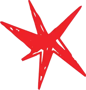 Forme d’étoile dessinée en rouge, utilisée comme élément de design.