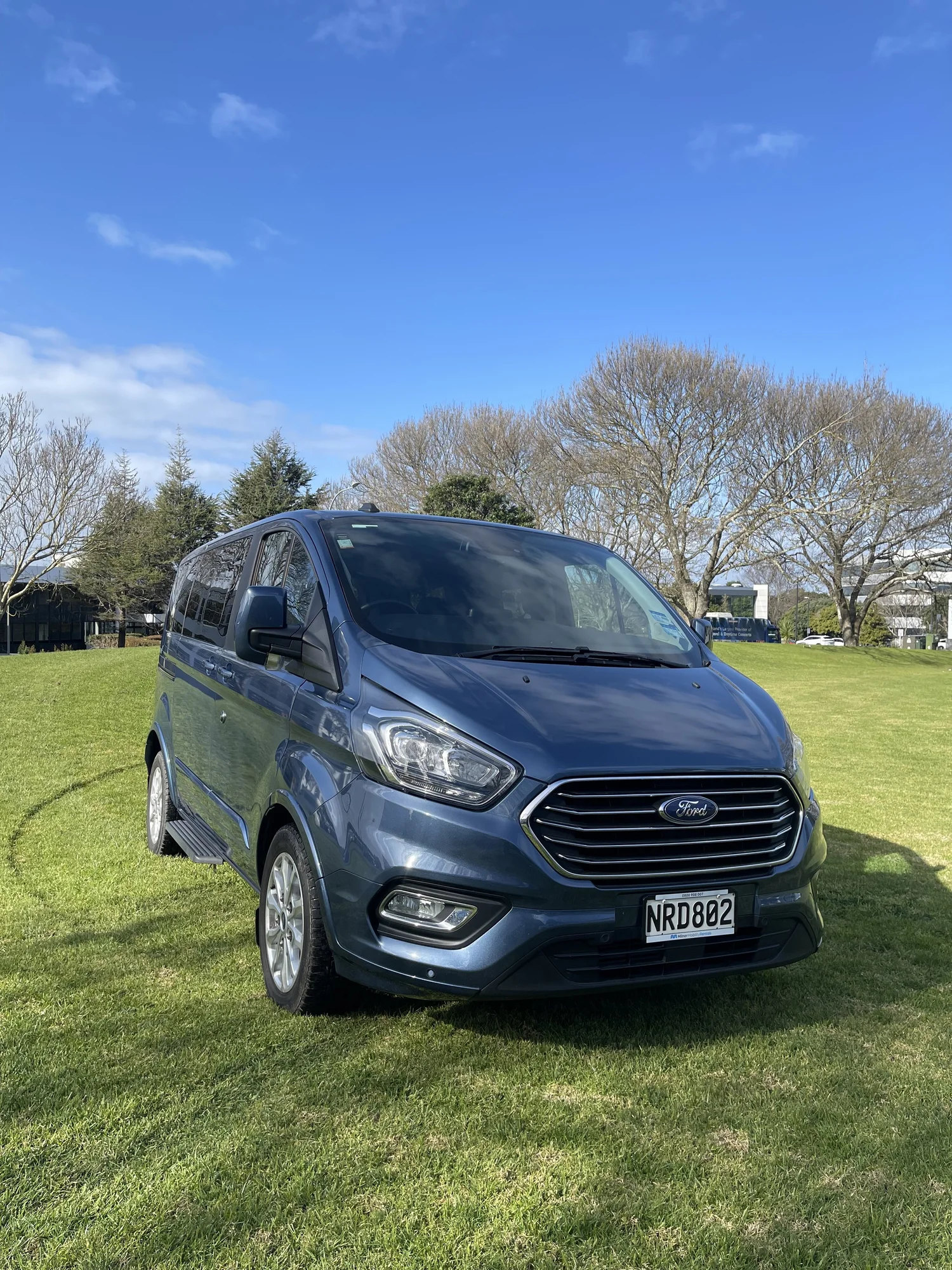 Ford Transit, blue, front three-quarter exterior view