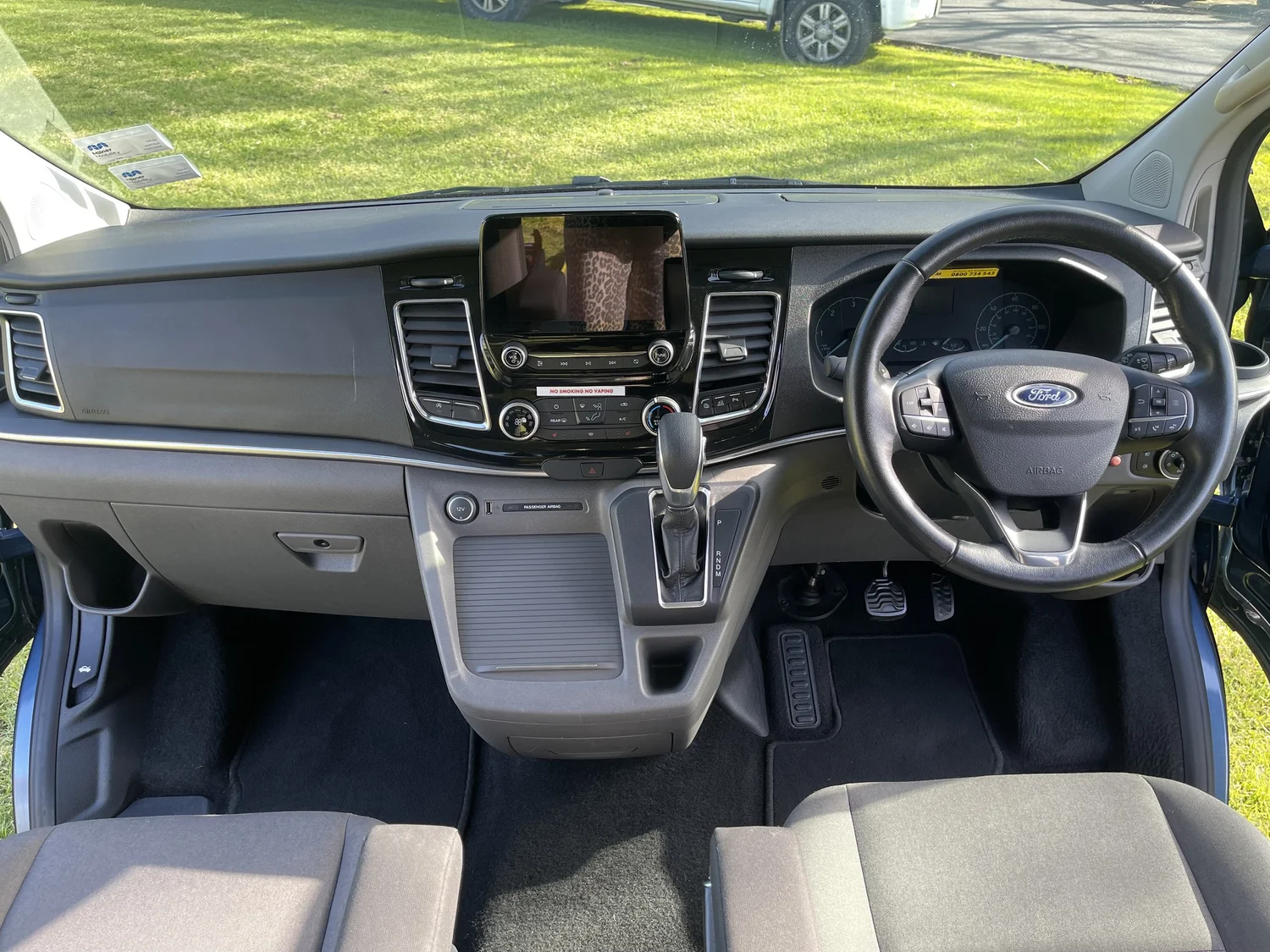 Ford Transit cab, dashboard, steering wheel and front seats