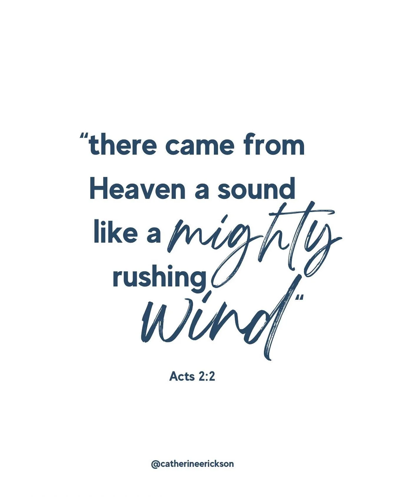 &ldquo;And suddenly there came from heaven a sound like a mighty rushing wind, and it filled the entire house where they were sitting. And divided tongues as of fire appeared to them and rested on each one of them. And they were all filled with the H