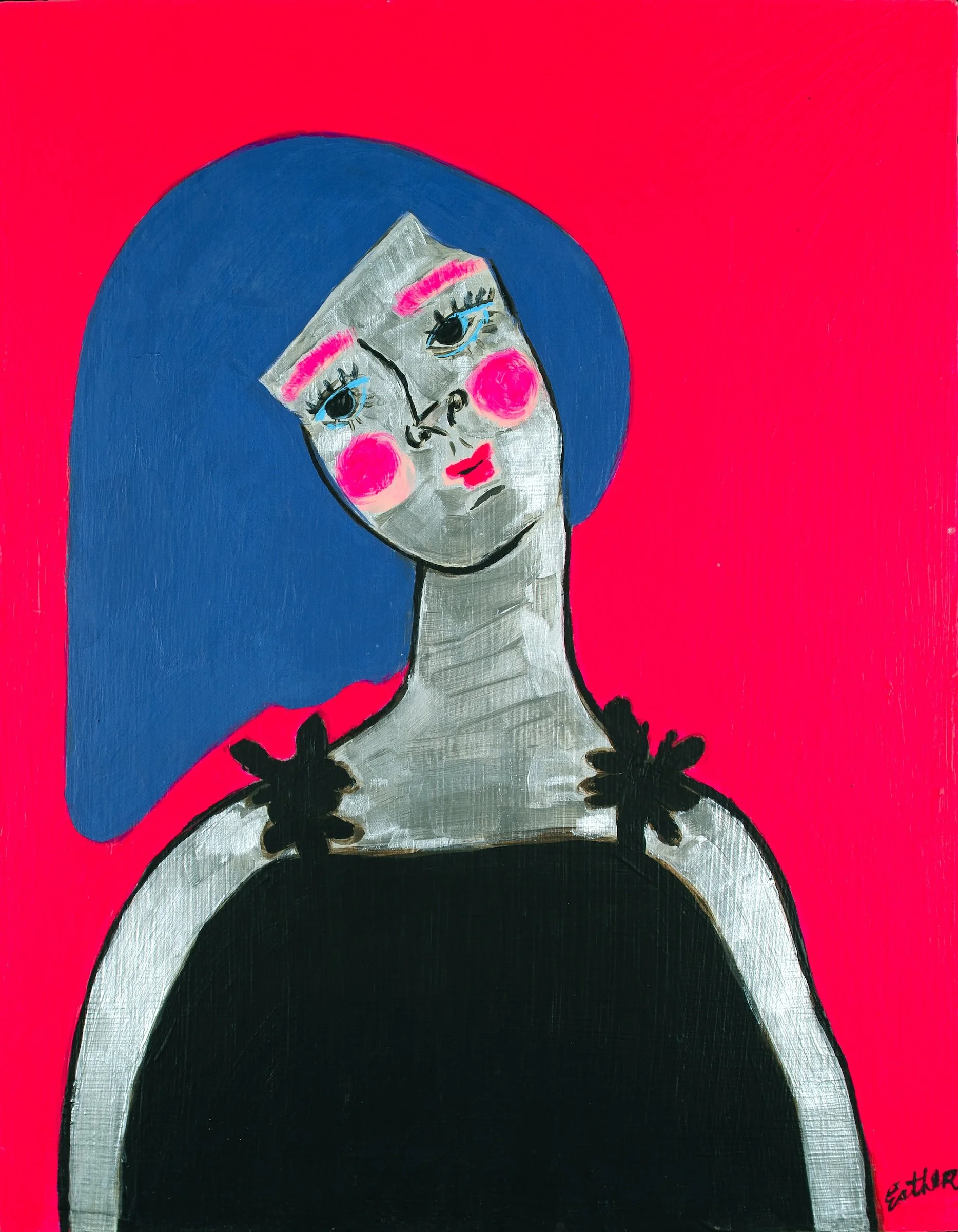 Esther Suzanne Scott  
/ So Glowie Chloe
2026 / 14 x 11"
acrylic on wood panel
private collection
