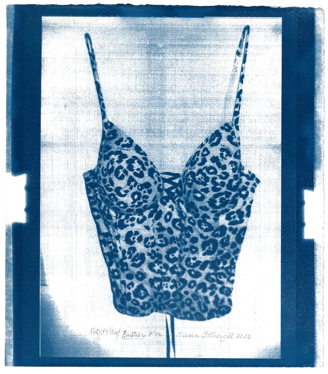 Susan Fothergill - Bustier Positive - 2023, Cyanotype on paper, Artist Proof, 11 1/4 x 9 7/8"
$425 unframed