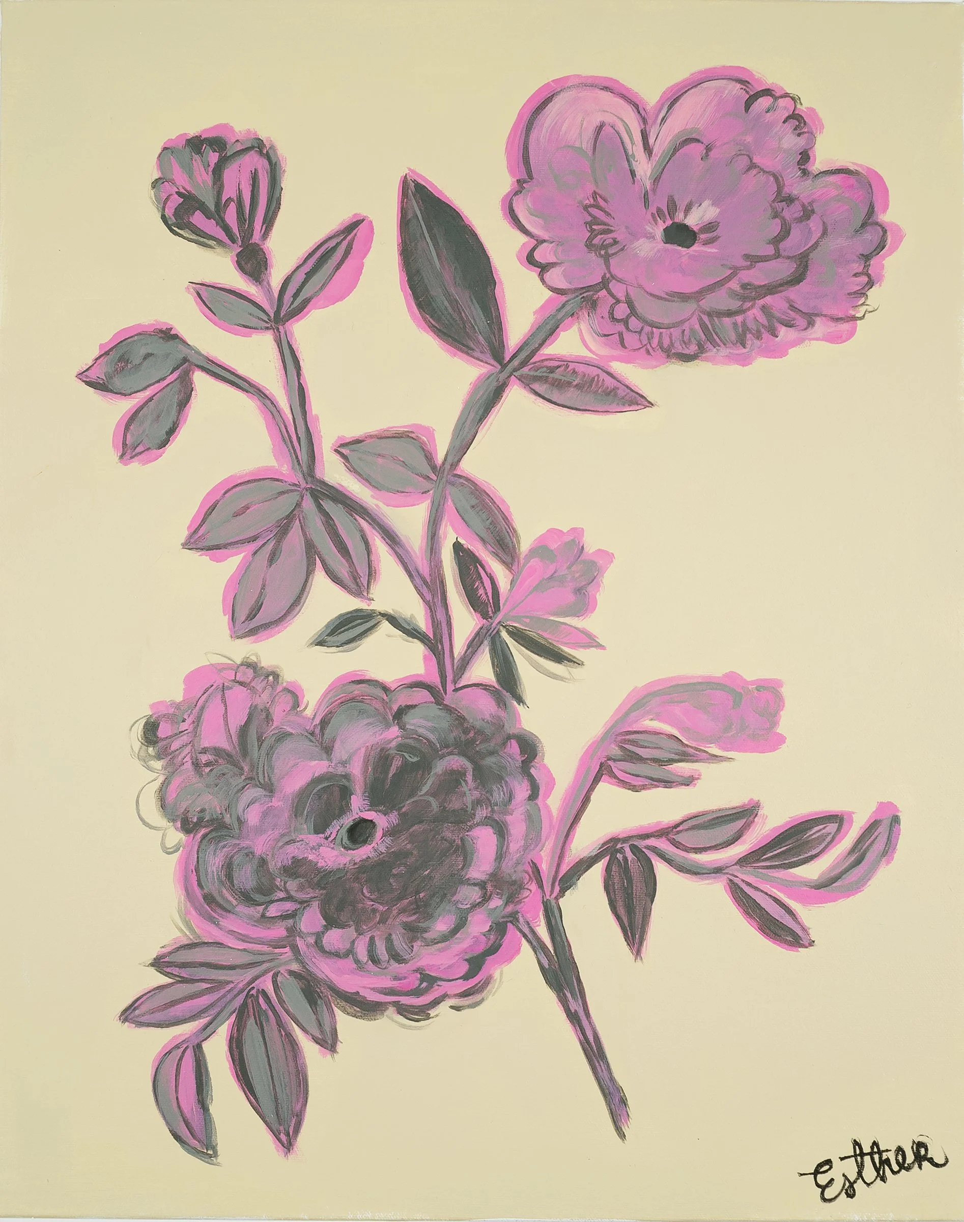 Esther Suzanne Scott  
/ Pink Flower
2026 / 26 x 20"
acrylic on wood panel
$1,400
click to purchase