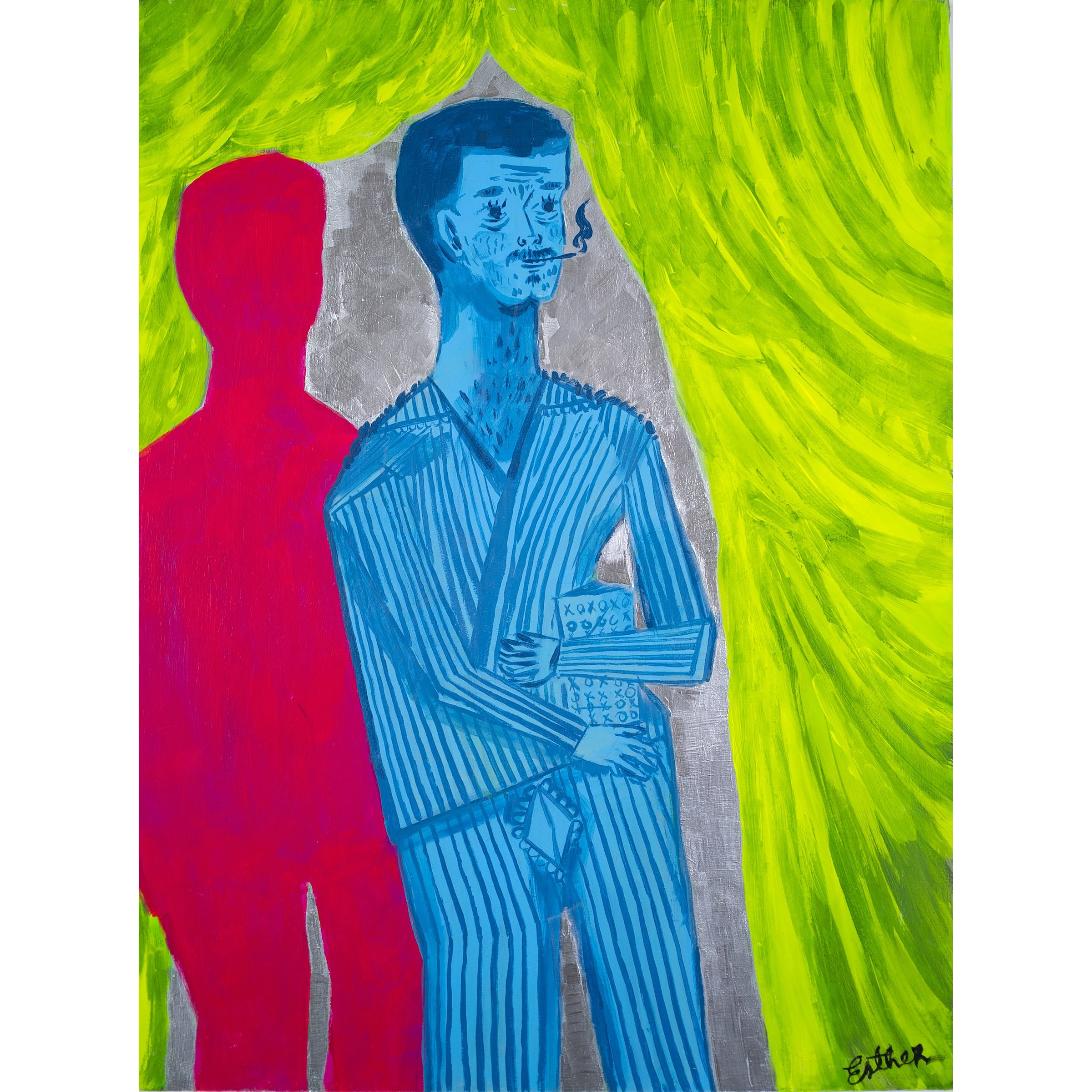 sq-scott_anxious_man_holding_on_to_the_game_xox_while_smoking_24x18_inches_2026 copy.jpg