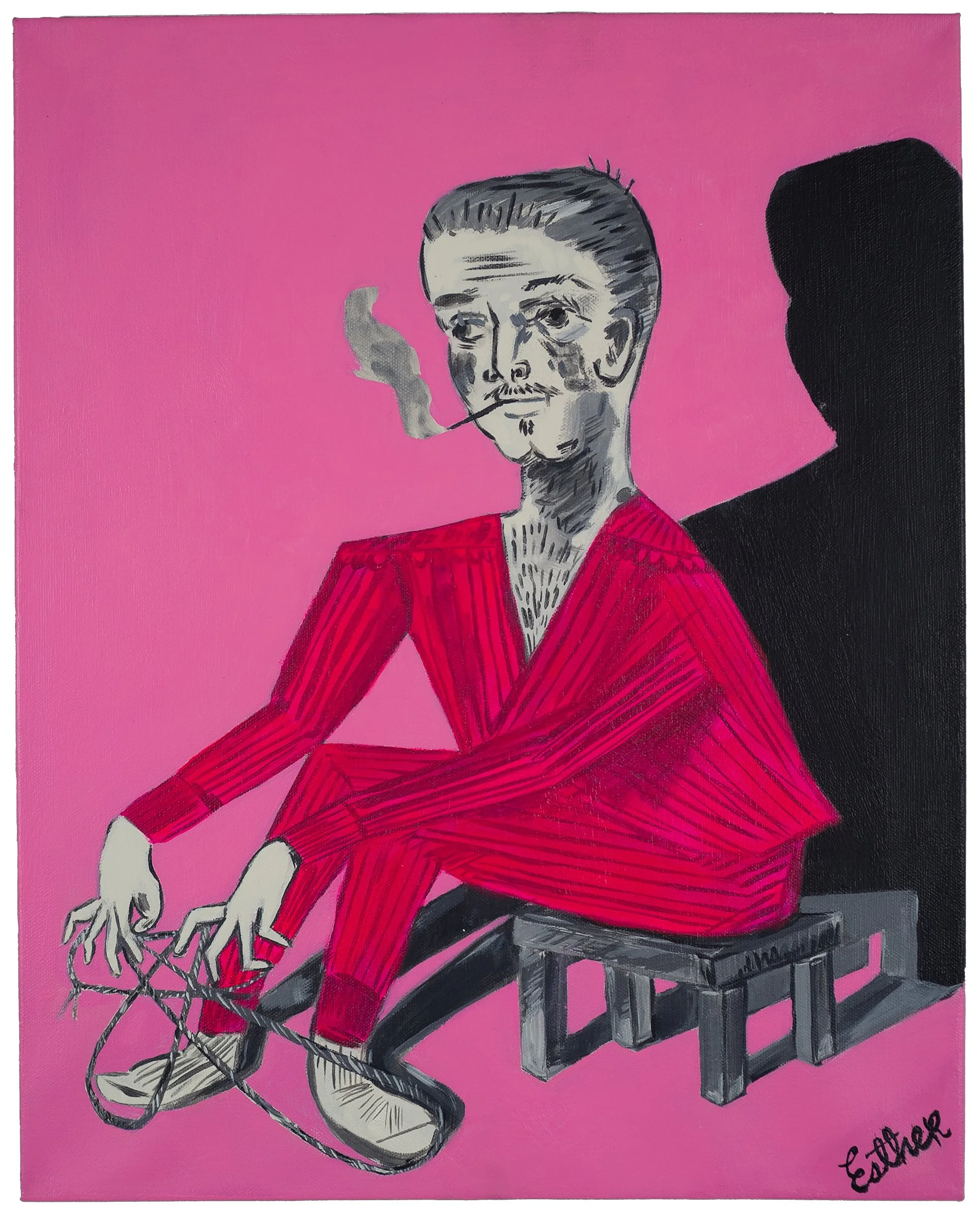Esther Suzanne Scott  
/ Anxious Man Playing with String
2026 / 20 x 16"
acrylic on canvas
private collection