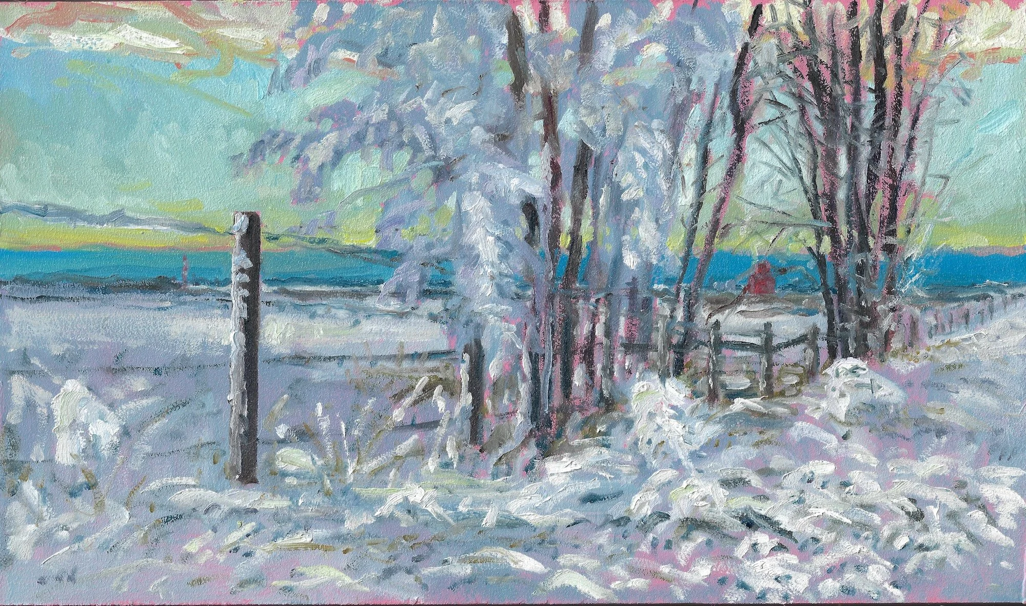 Nic Martin (Edmonton, AB)
River Frost Near Olds, 2026
oil on masonite
7 x 12"
$300 unframed - click to purchase