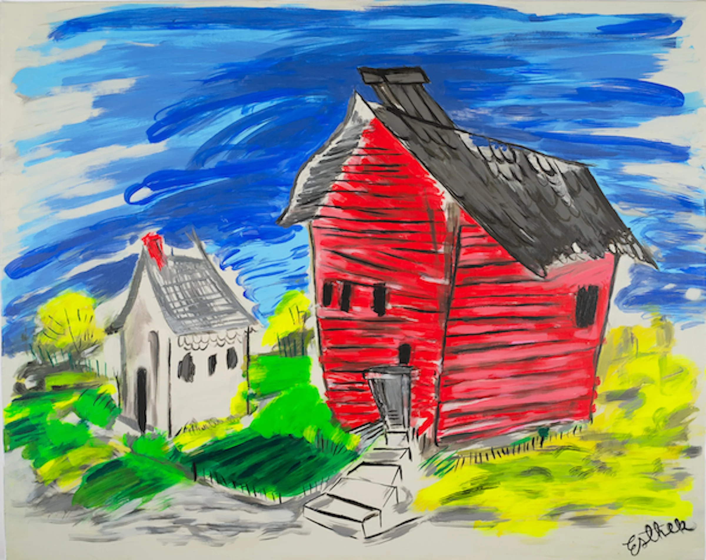 Esther Suzanne Scott  
/ Imaginary Landscape Red House
2026 / 24 x 30"
acrylic on canvas
private collection