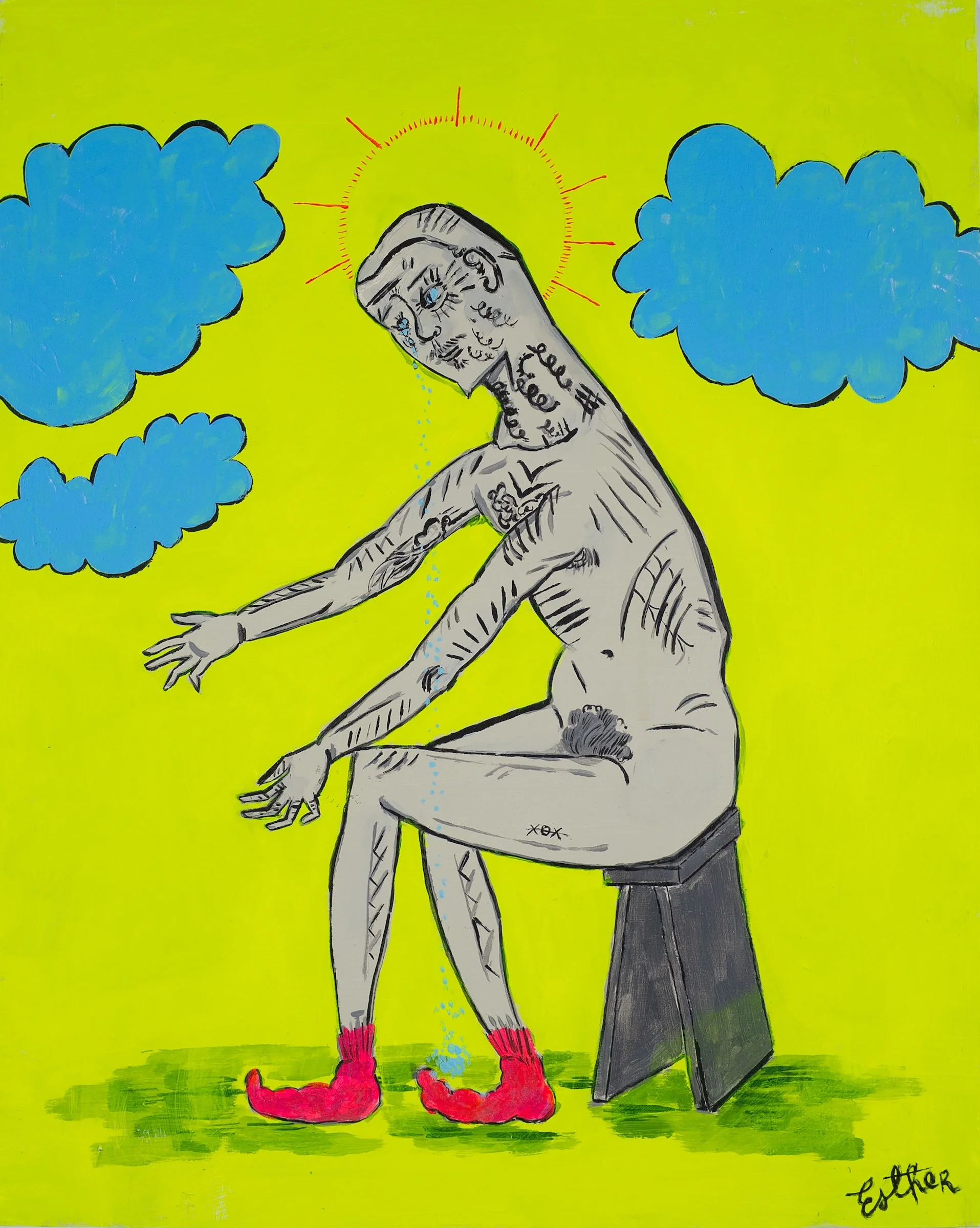 Esther Suzanne Scott
Sitting Anxious Man
2026
acrylic on wood panel
20 x 16 inches
$1,100 unframed
click to purchase
