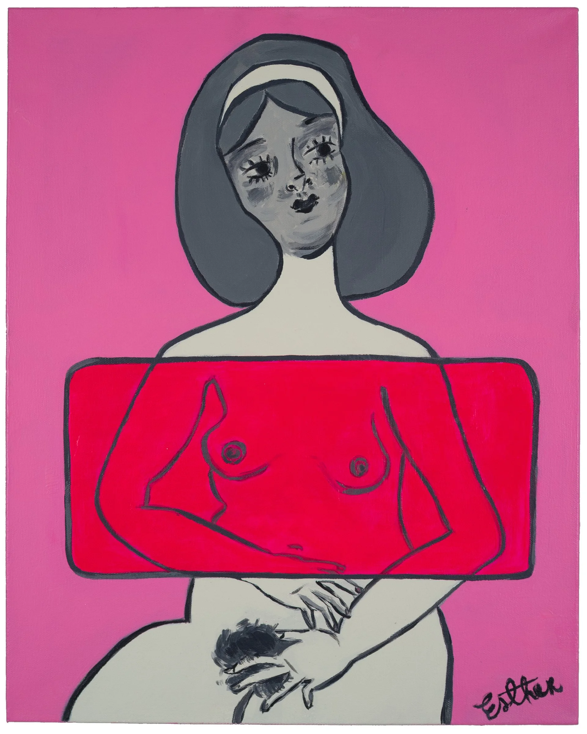 Esther Suzanne Scott  
/ Thoughtful Nude looking to the Side
2026 / 20 x 16"
acrylic on canvas
$950 / ON HOLD
click for purchase