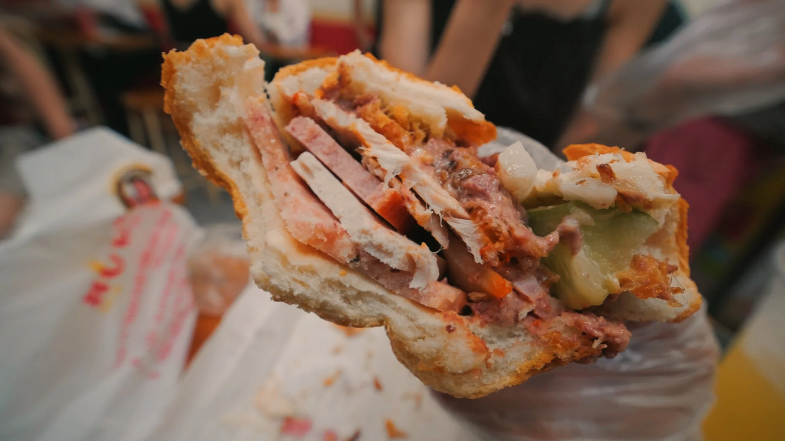 Street food in Ho Chi Minh City banh mi huynh how
