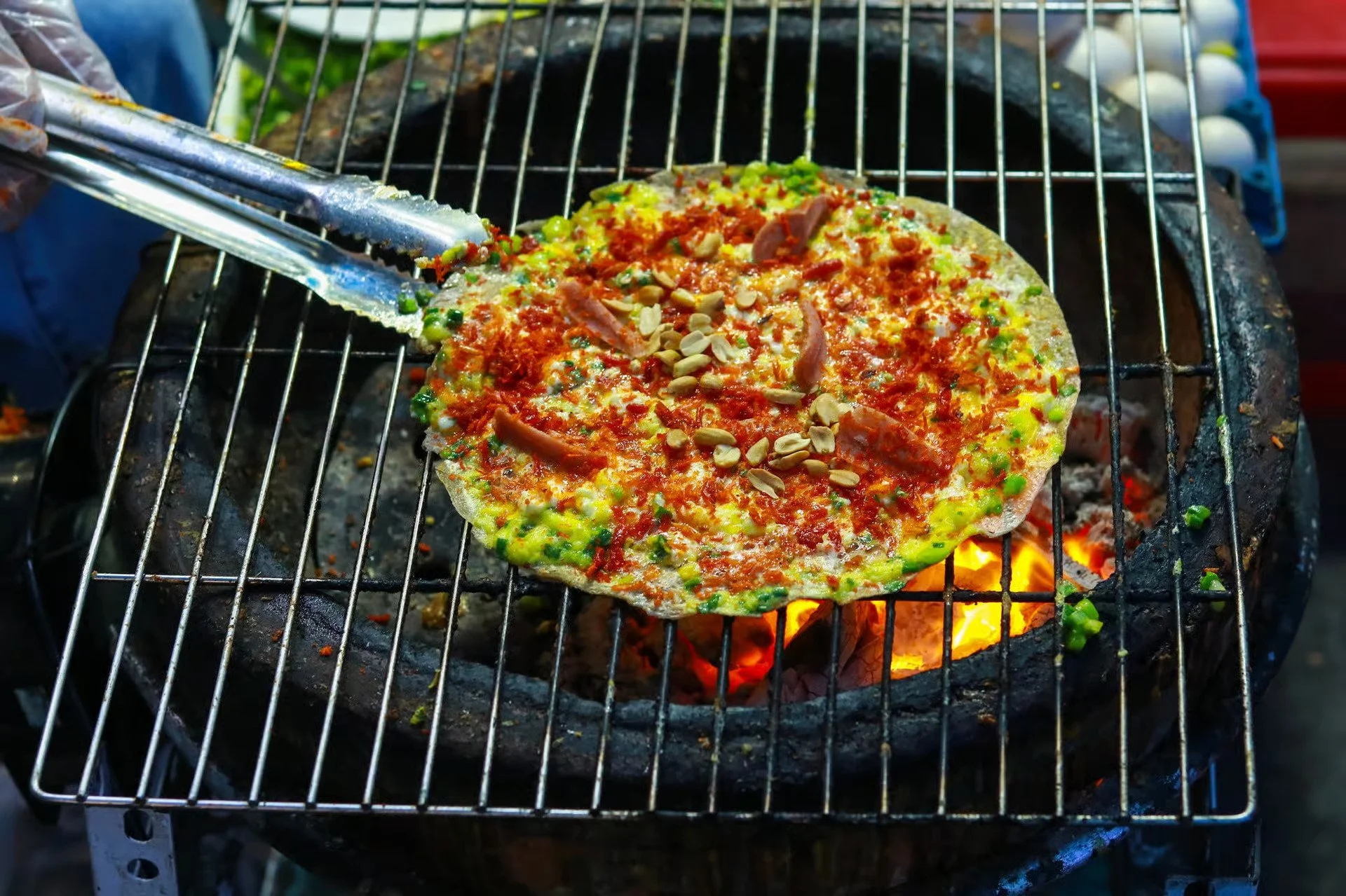 banh trang nuong vietnamese pizza Ho Chi Minh City Food Tour