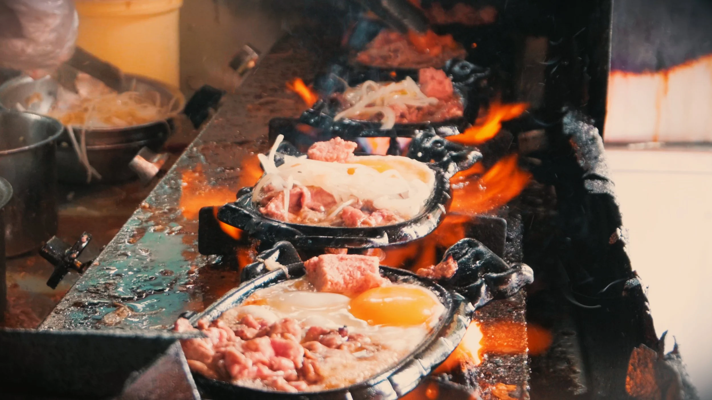 Street food in Ho Chi Minh City bo ne ba nui