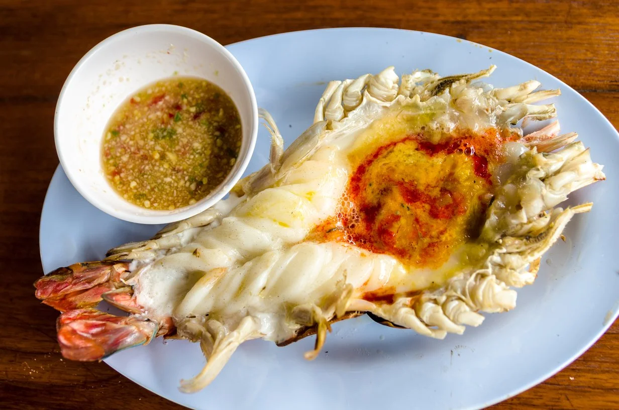 day trip to ayutthaya, grilled river prawn