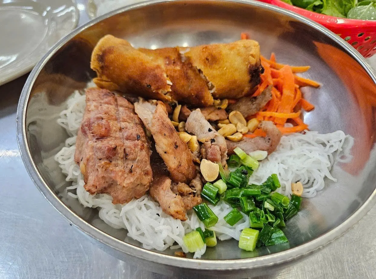 Street food in Ho Chi Minh City bun thit nuong kieu bao