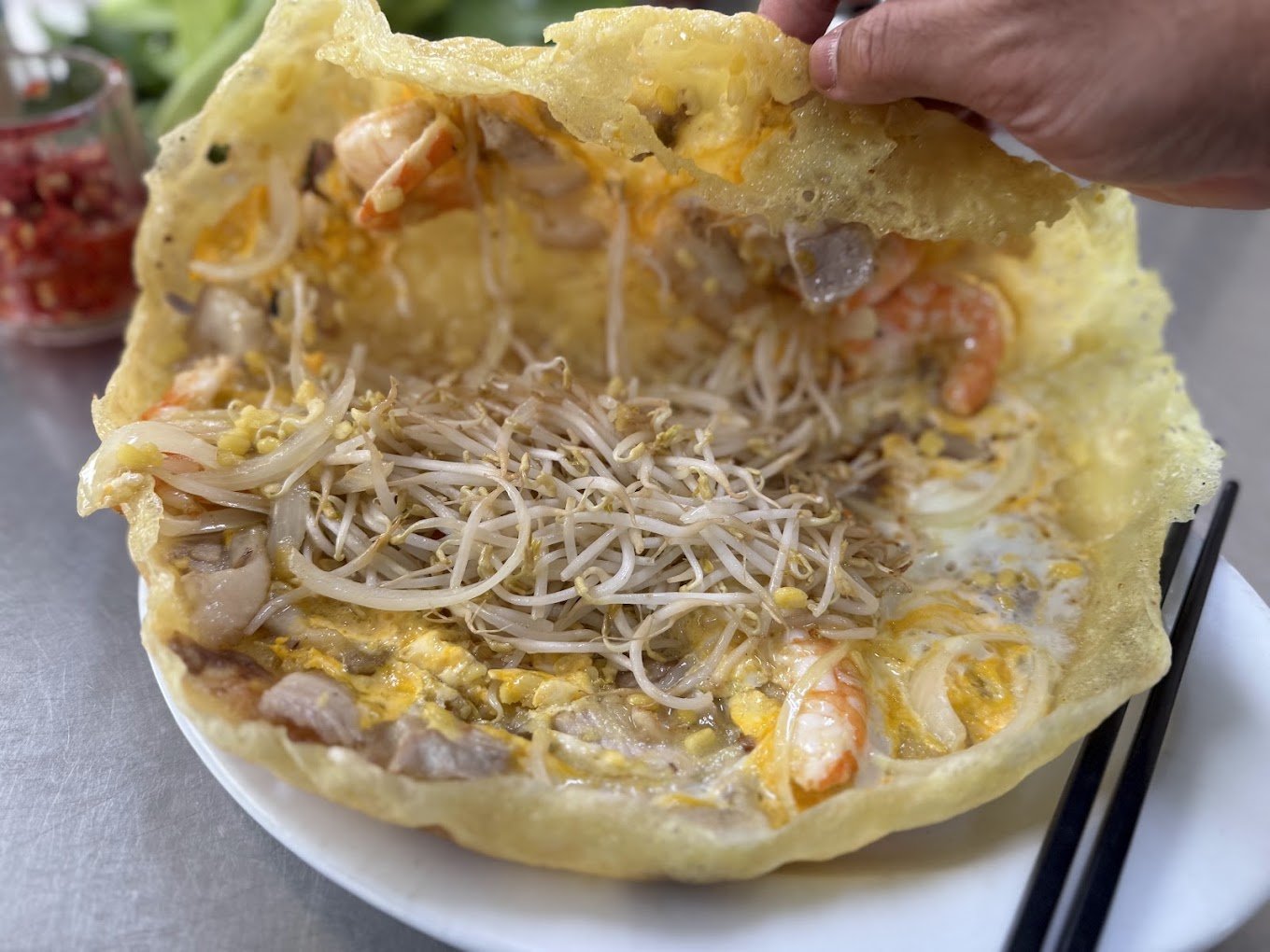 Street food in Ho Chi Minh City banh xeo