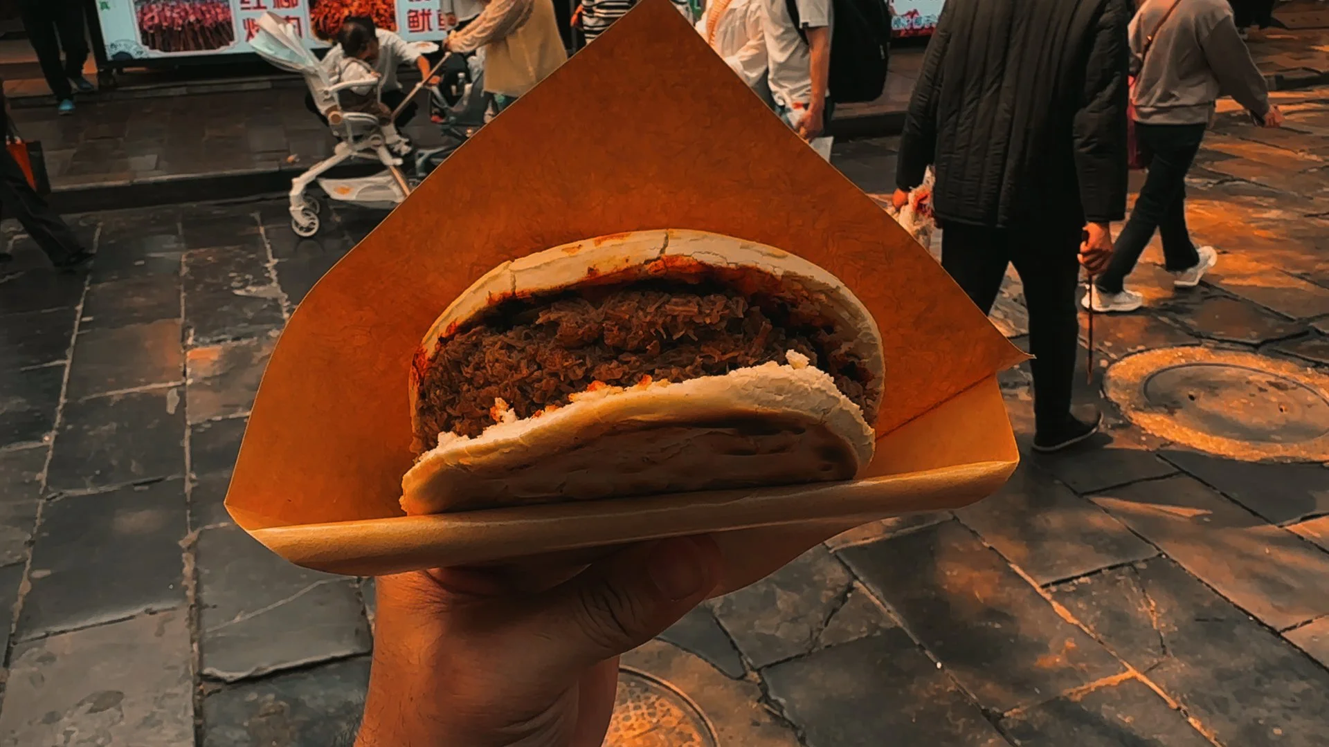 Xi’An Muslim Quarter Street food Roujiamo