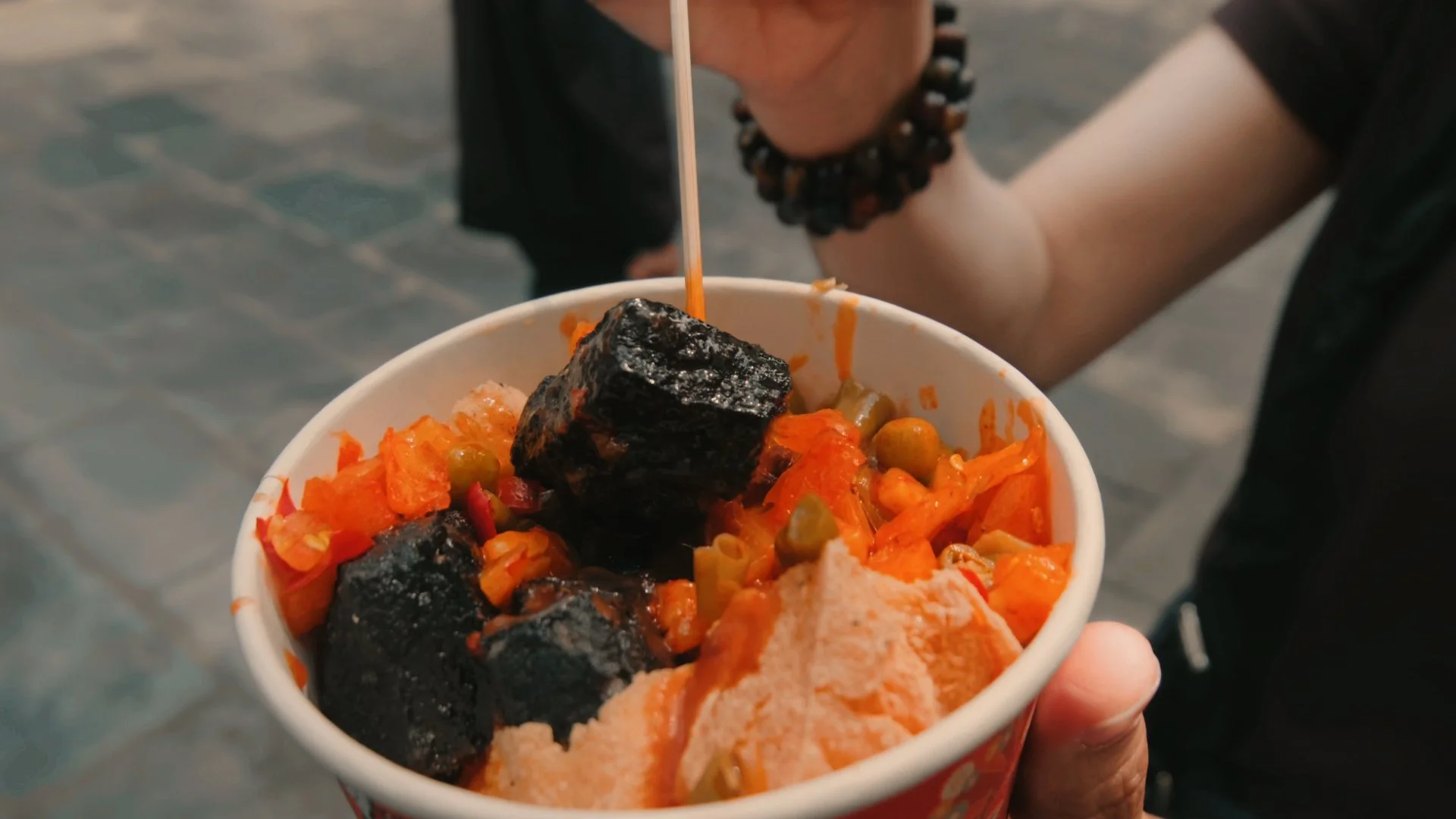 Xi’An Muslim Quarter Street food stinky tofu
