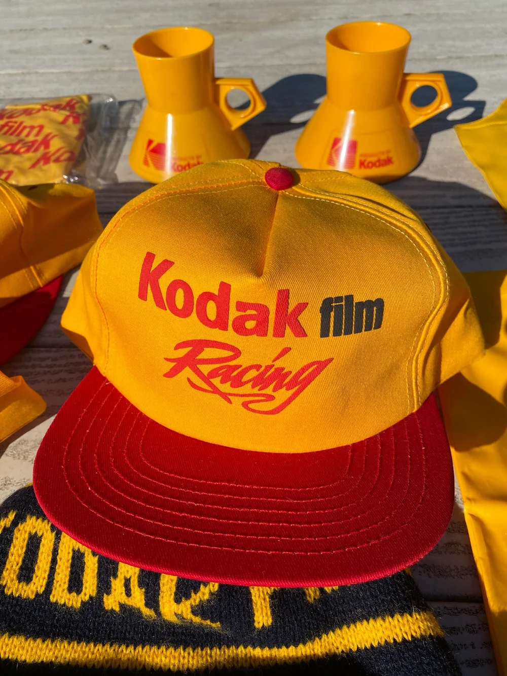 Vintage Deadstock Kodak Racing Baseball Hat Red Gold — Johnny