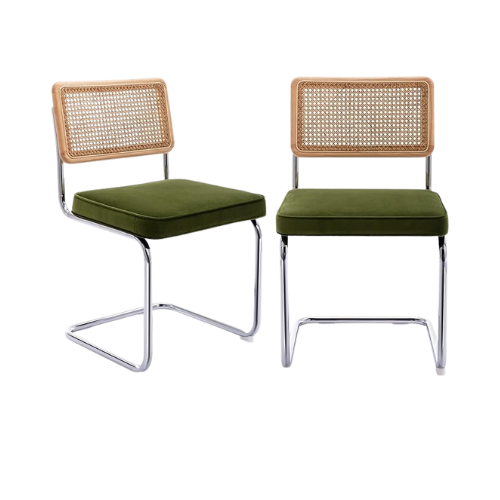 Zesthouse Natural Rattan Dining Chairs Olive Green.png