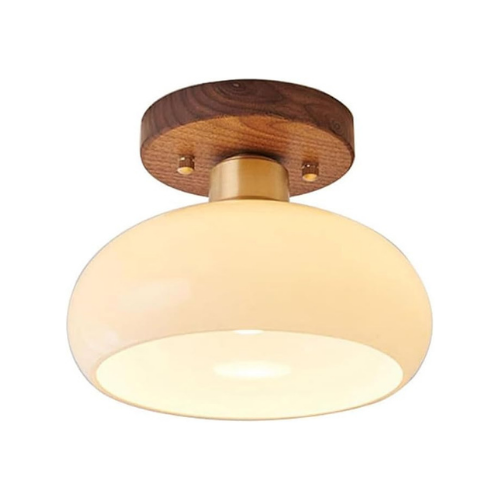 Modern Round Bowl Shape Glass Shade Semi Flush Mount.png