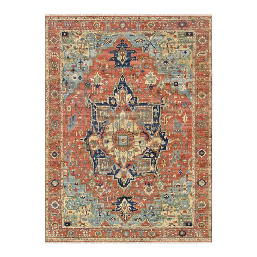 Serapi Oriental Hand-Knotted Wool Area Rug in Rust.png