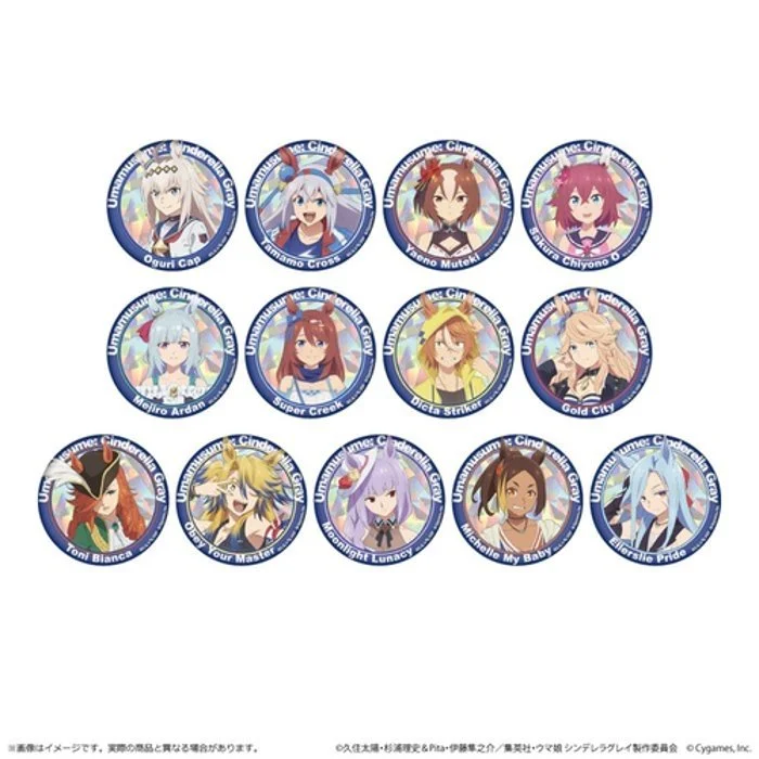 *Preorder* Anime Umamusume Cinderella Gray Trading Holographic Pin Blindbox (13 designs): Single Pull